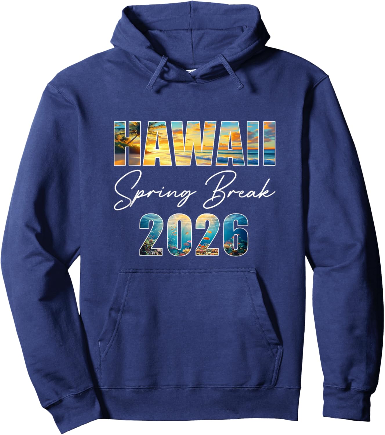 Hawaii Spring Break 2026 Summer Vacation Beach Hoodie - Hoodie | Navy