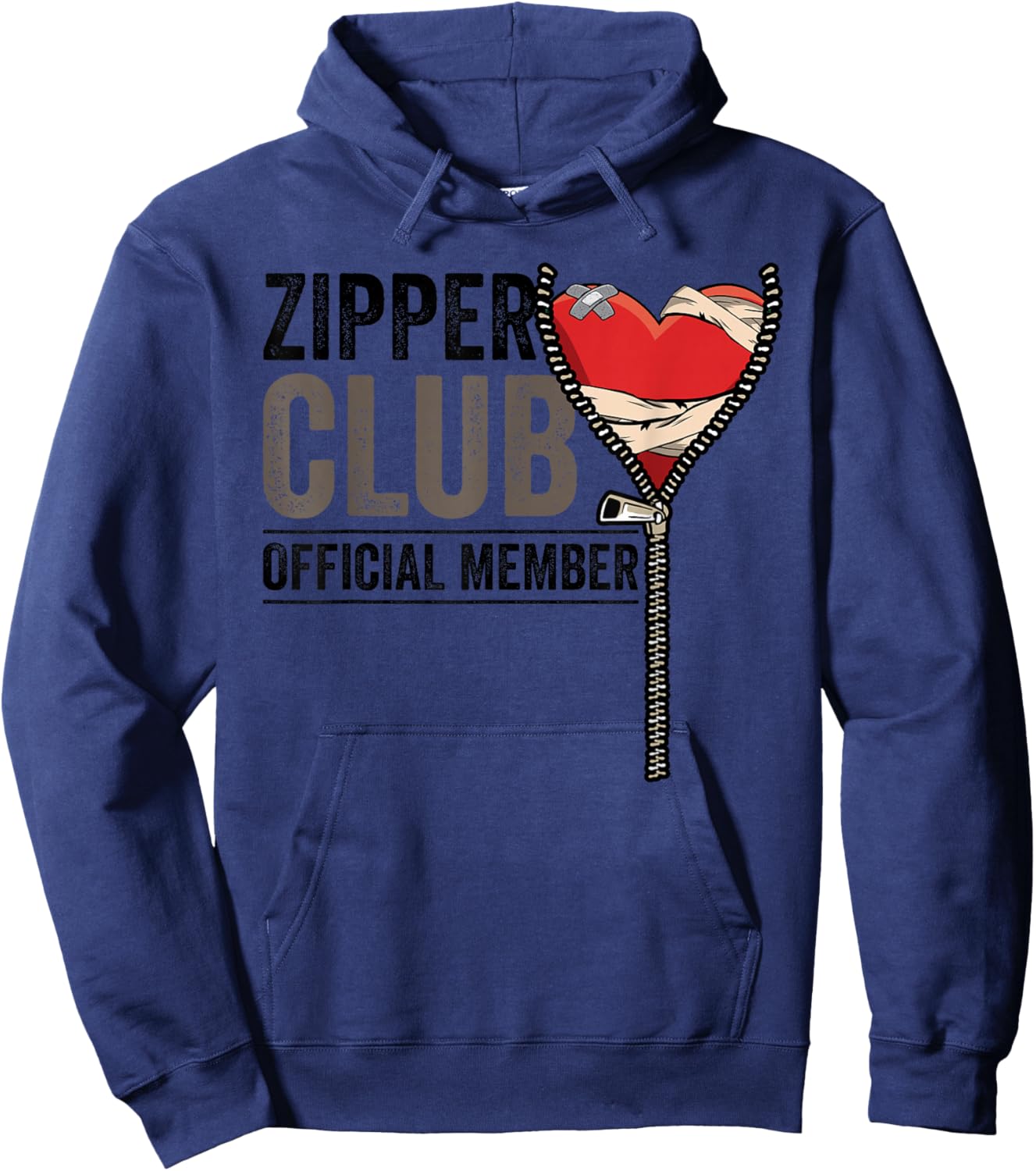 Open Heart Surgery Survivor Zipper Club Member Get Well Gift Hoodie - Hoodie | Navy
