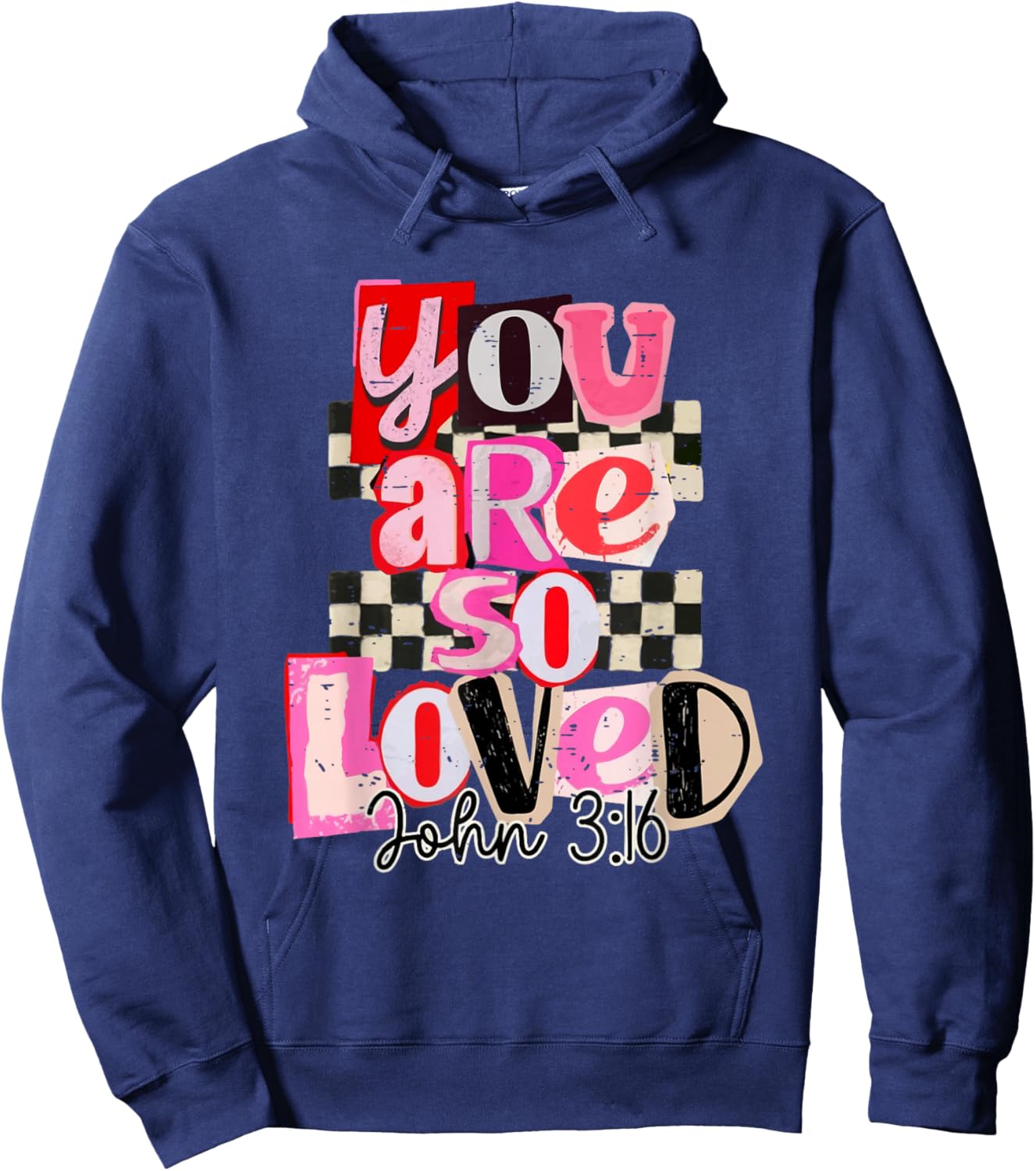Vintage You are So Loved Valentine Cute XOXO Love Be Mine Hoodie - Hoodie | Navy