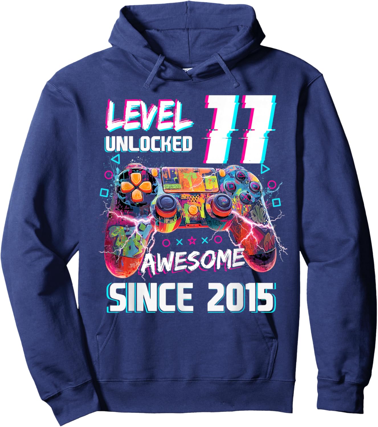 Level 11 Unlocked Video Gamer 11th Birthday Video Gamer Boys Hoodie - Hoodie | Navy