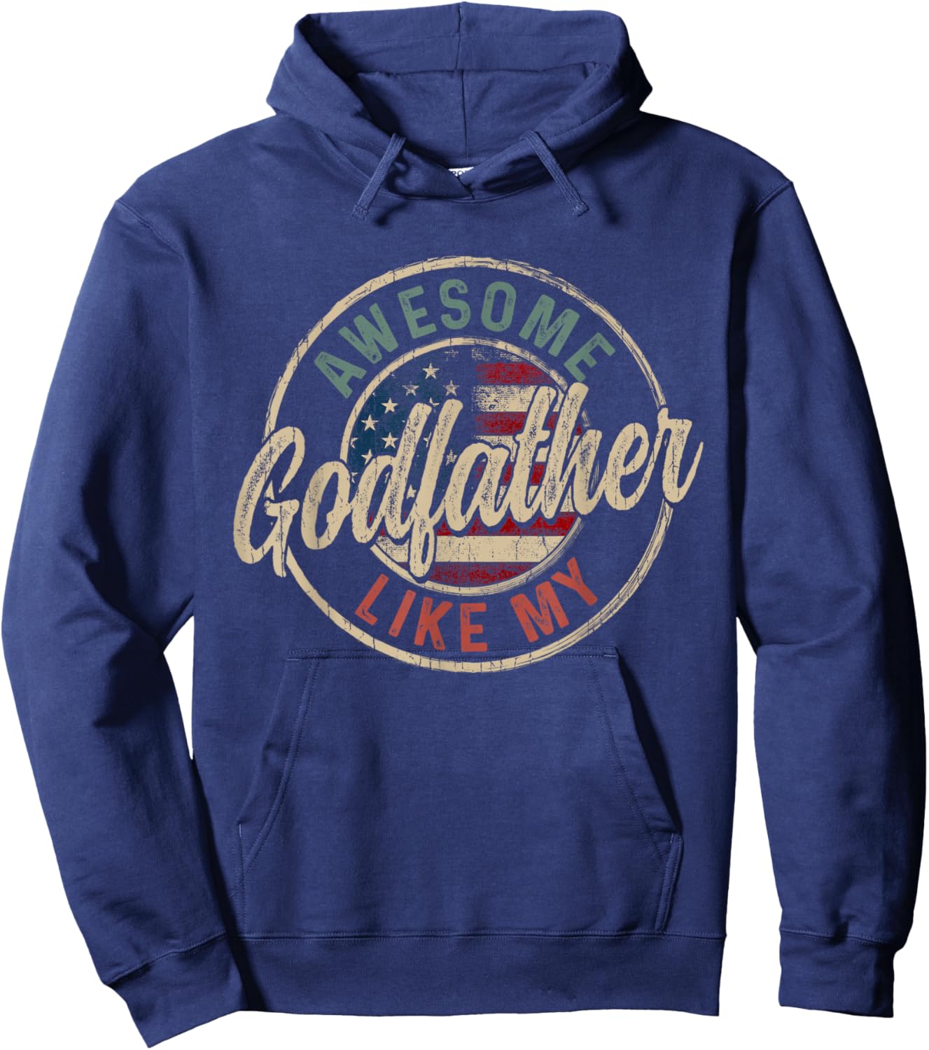 Awesome Like My Godfather Vintage Retro Funny Parent Hoodie - Hoodie | Navy