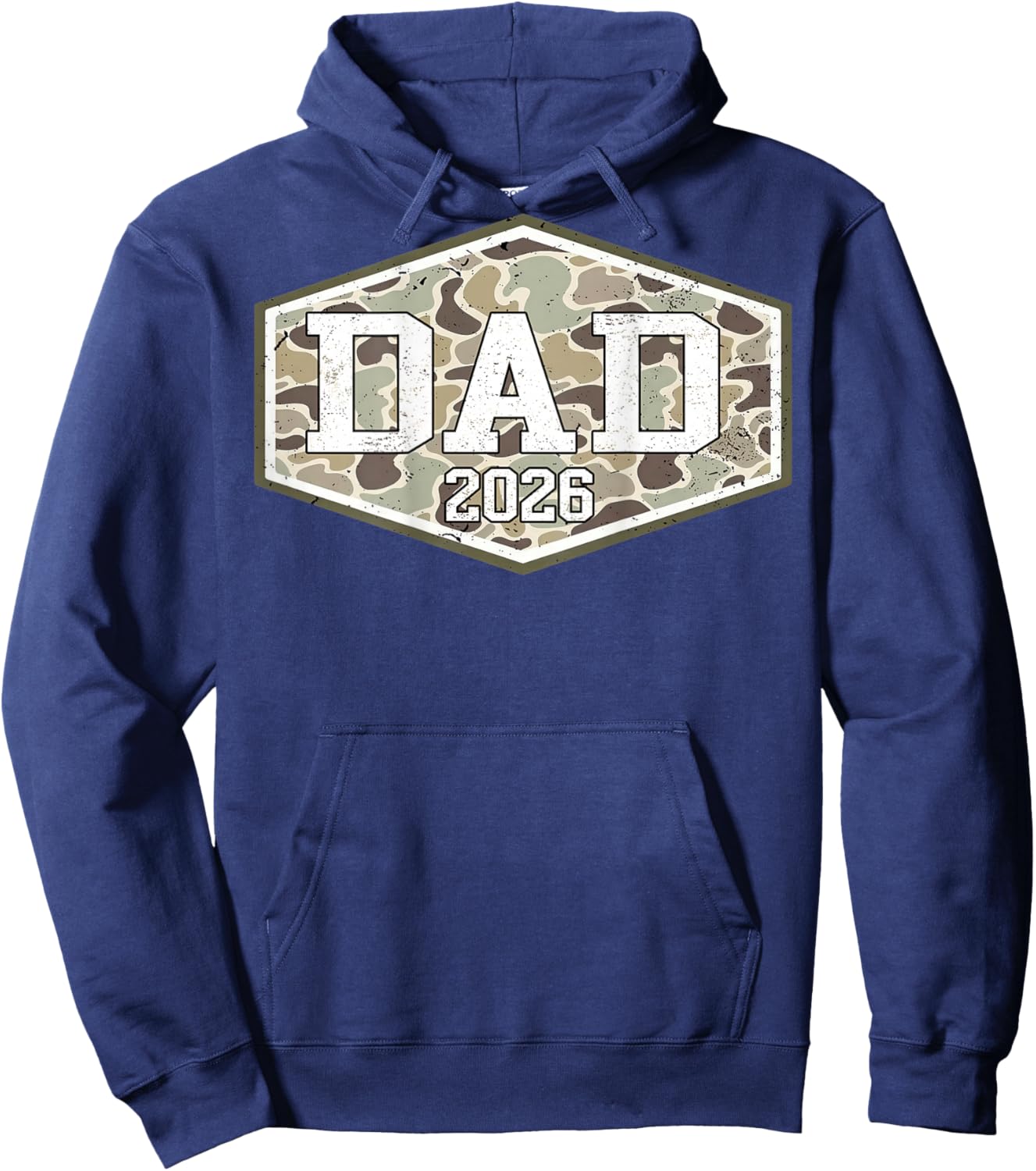 (ON Back) Camo Dad EST 2026 Camouflage New Dad Father's Day Hoodie - Hoodie | Navy