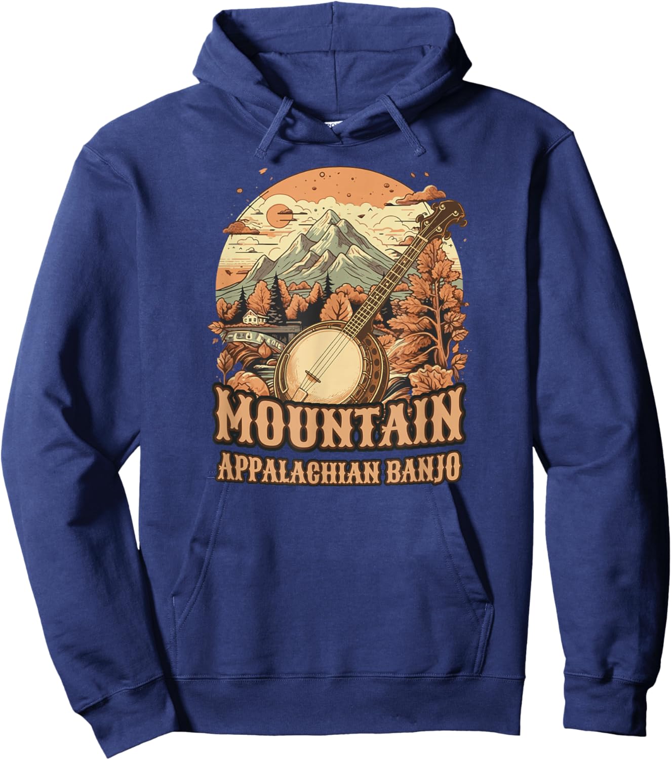 Bluegrass-Banjo Country-Mountain-Appalachian, Banjo Hoodie - Hoodie | Navy
