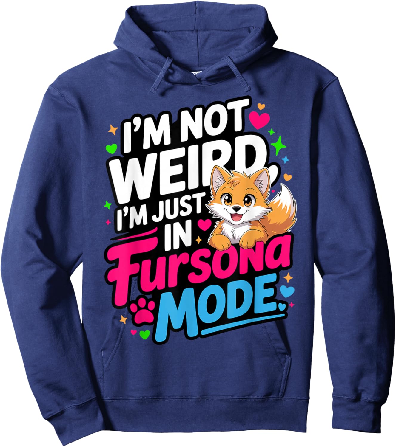 Cute Furry Fandom Anthropomorphic Animal Fursonas Hoodie - Hoodie | Navy
