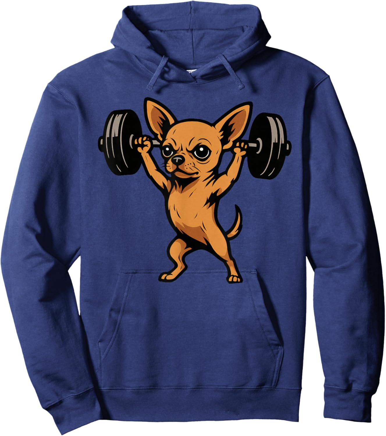 Chihuahua Dog Powerlifting Weightlifting Gym Workout Hoodie - Hoodie | Navy