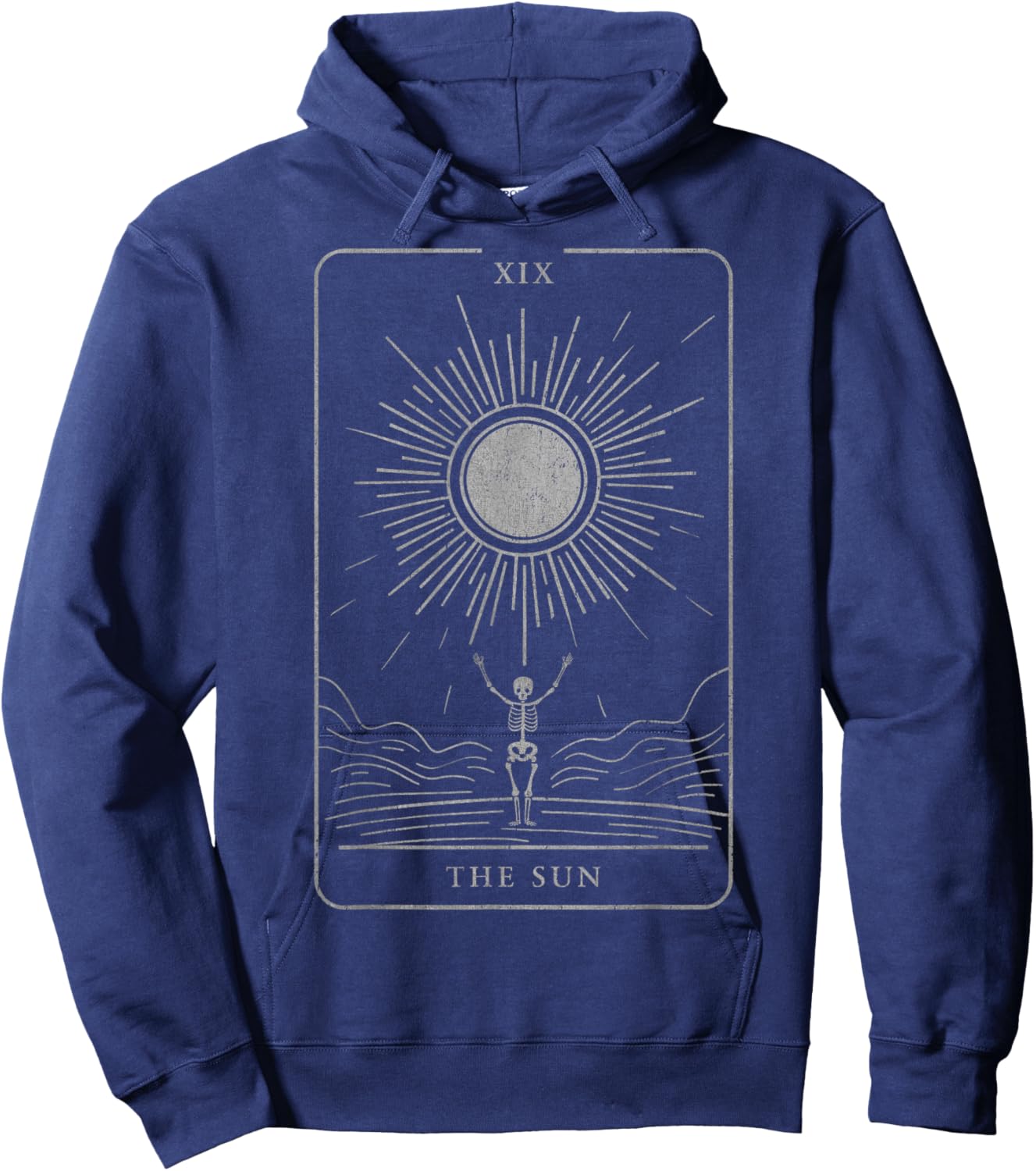 Spiritual Mystical Goth Esoteric Y2K Streetwear Tarot Card Hoodie - Hoodie | Navy