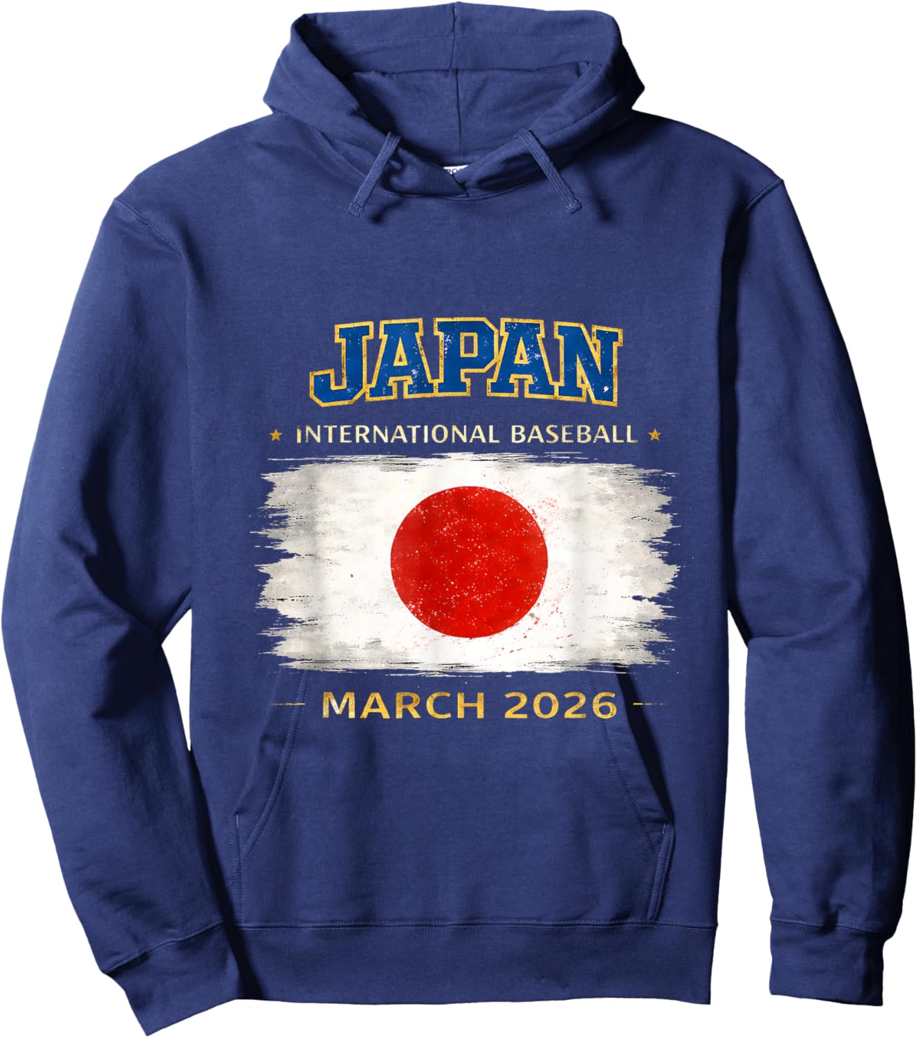 Japan Flag Baseball March 2026 International Design Hoodie - Hoodie | Navy