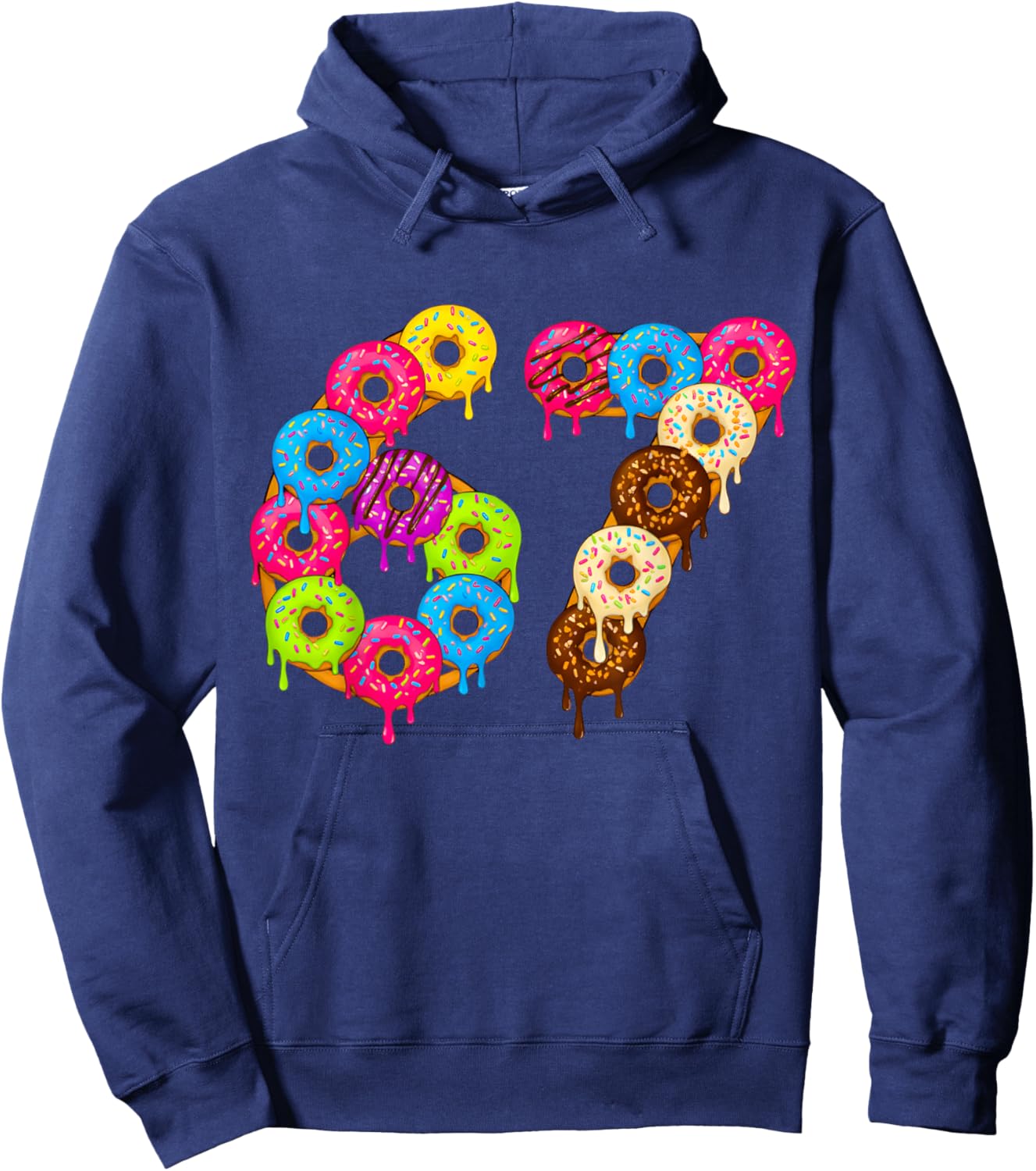 6 7 Meme Matching Love Donuts 67 Pajamas Kids Six Seven Boys Hoodie - Hoodie | Navy