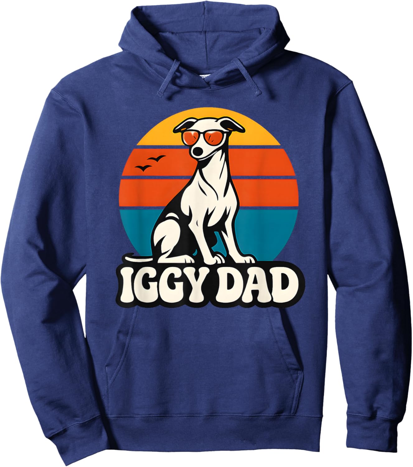 Iggy Dad Italian Greyhound Dog Retro Hoodie - Hoodie | Navy