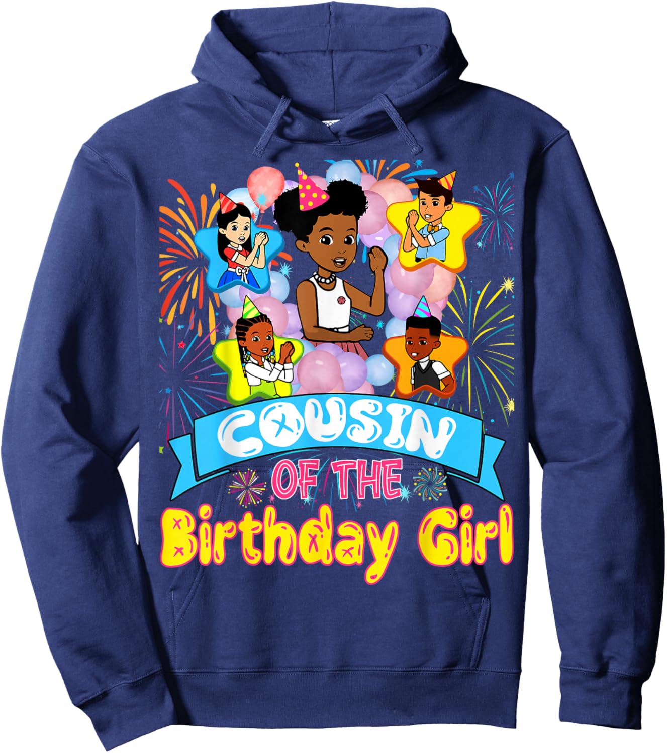 Cousin of Birthday Girl Gracie Birthday Doll Girl Party Gift Hoodie - Hoodie | Navy