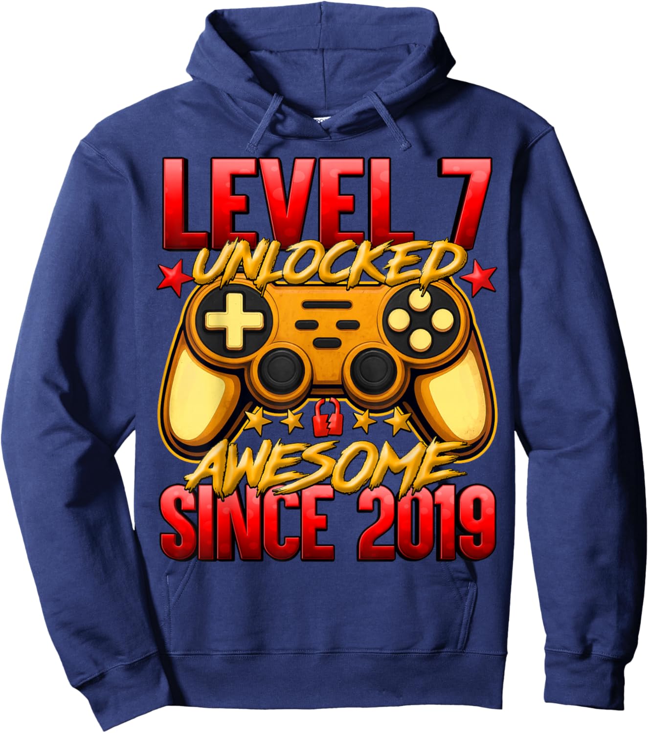 Level 7 Unlocked 7 Year Old Gifts for Boys 7th Birthday Boy Hoodie - Hoodie | Navy