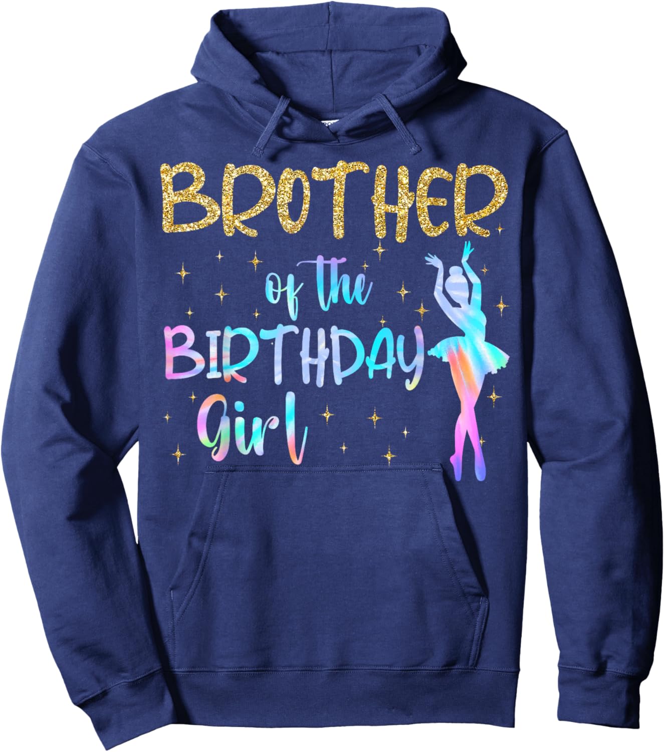 Brother of The Birthday Girl Ballerina Ballet Dancer Party Hoodie - Hoodie | Navy