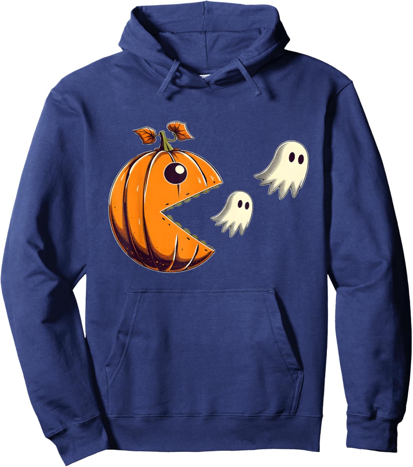 Pumpkin Eating Ghost Gamer Halloween Gaming Boys Teen Kids Hoodie - Hoodie | Navy