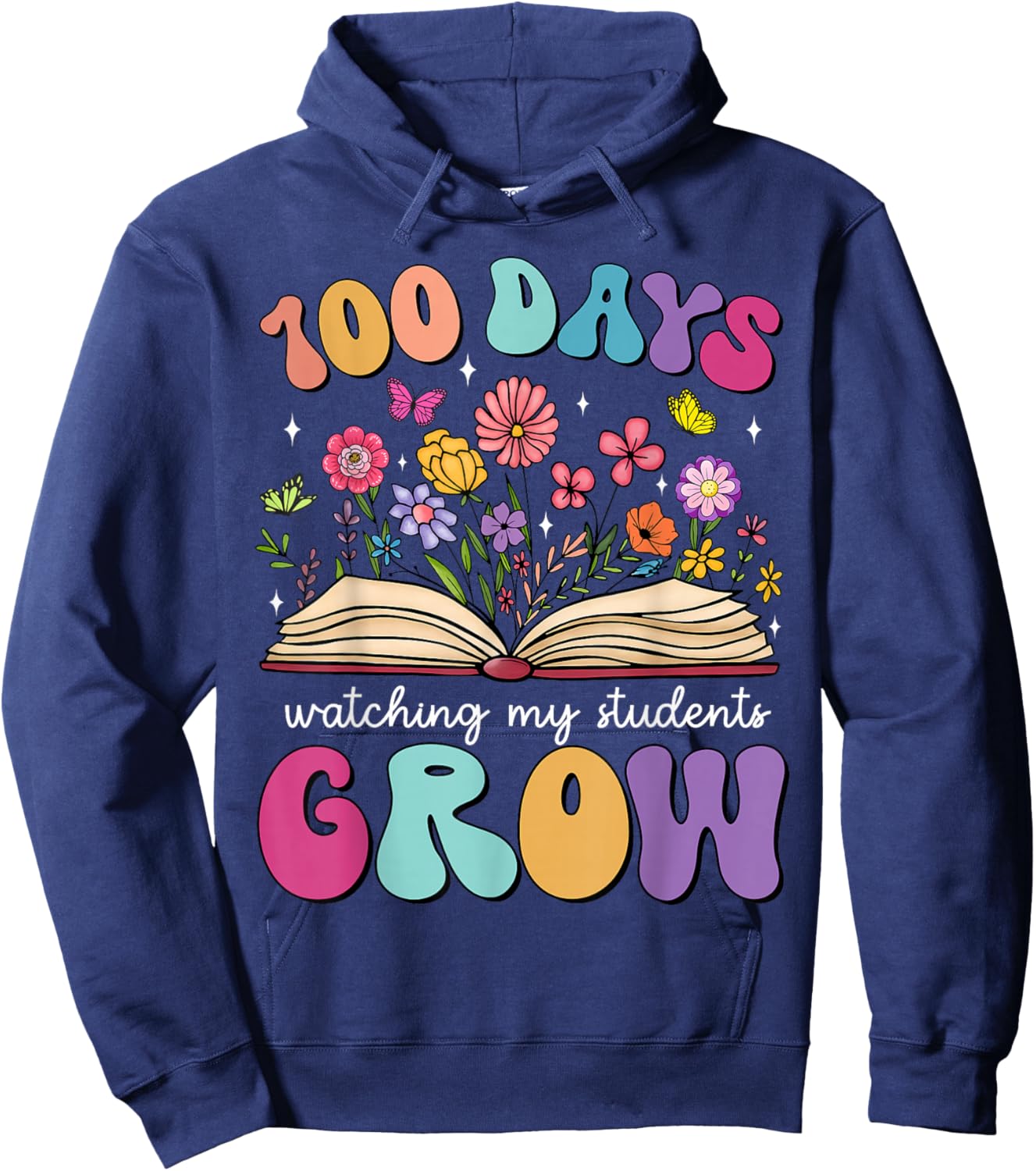 100 Days Watching My Students Grow 100 Days of School Kids Hoodie - Hoodie | Navy