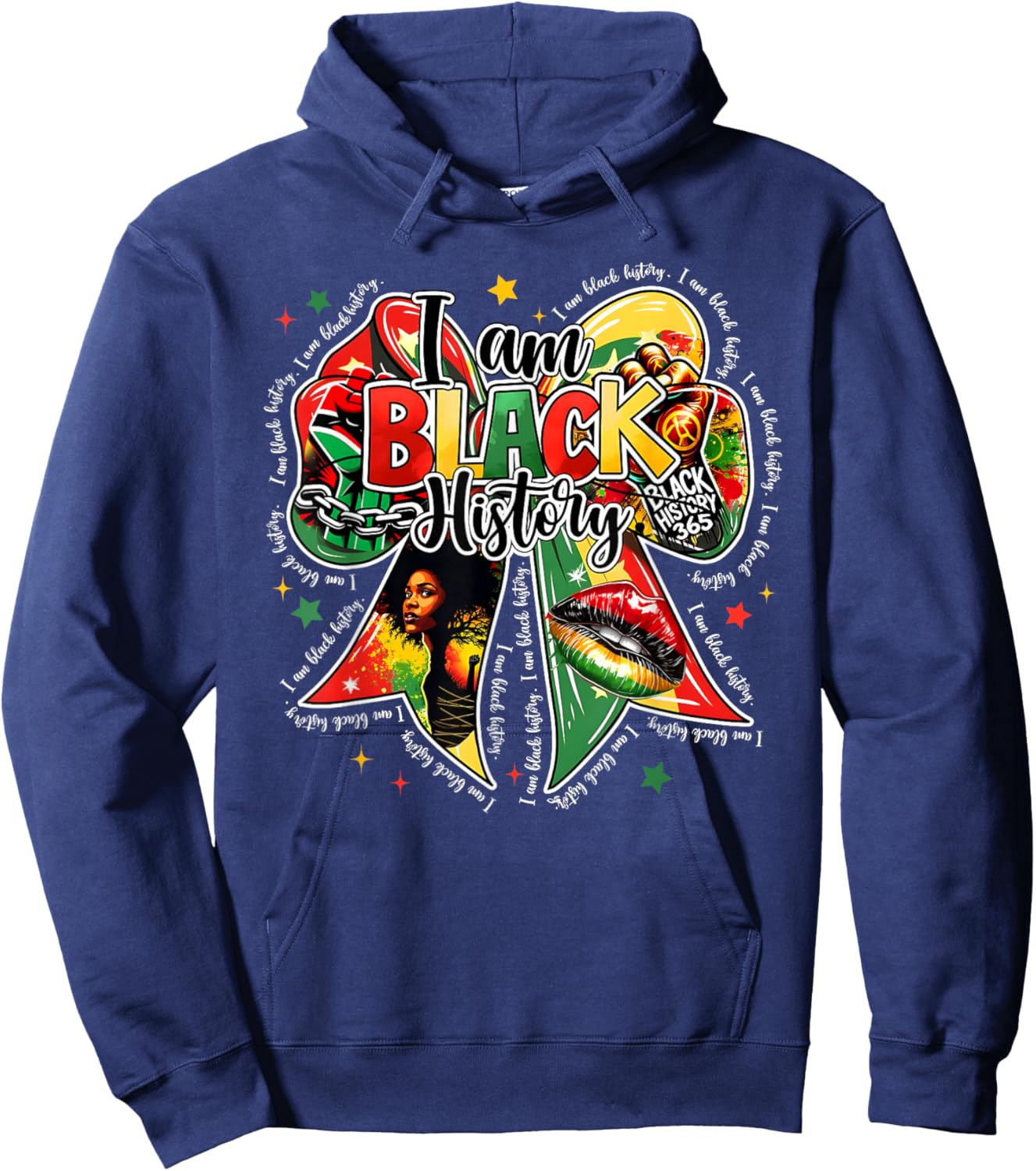 I Am Black History Coquette Bow Girl Women Hoodie - Hoodie | Navy