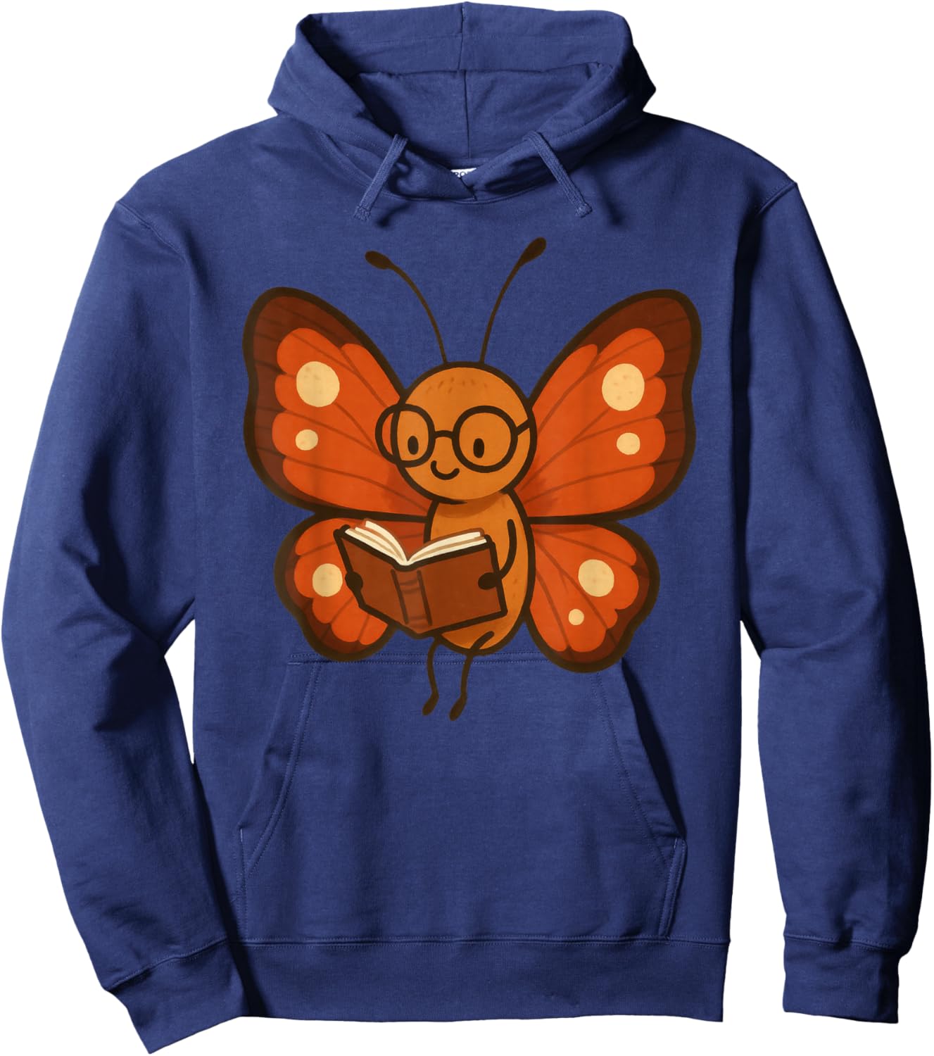 Cuter Butterfly Reading Book Nerd Hoodie - Hoodie | Navy