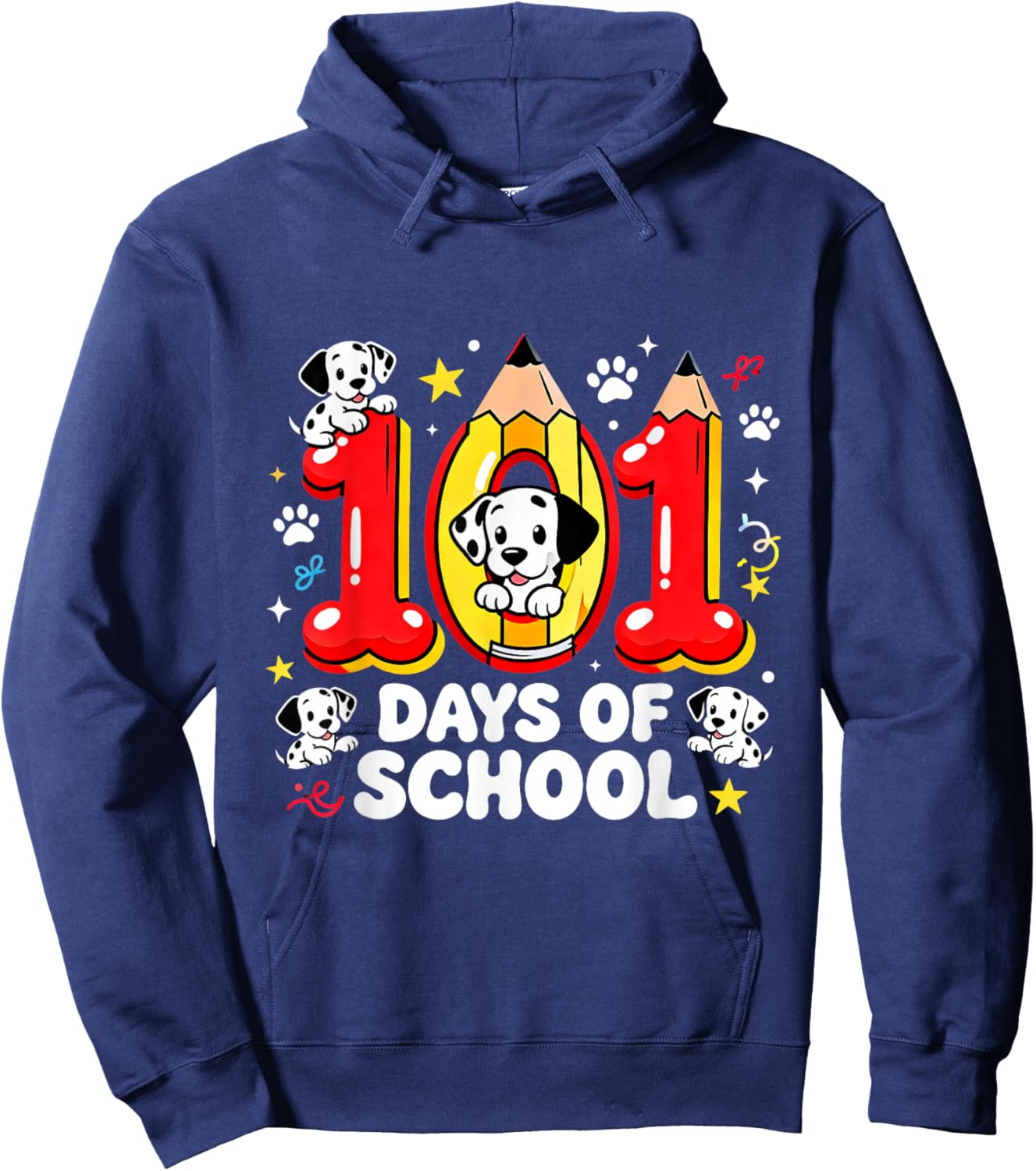 101 Days of School Cute Puppy Classroom Design Hoodie - Hoodie | Navy