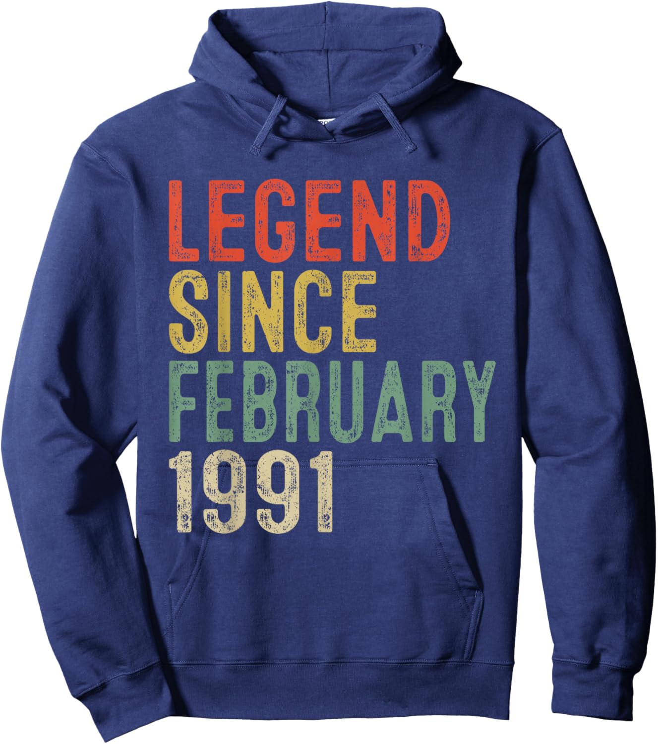 Legend Since February 1991 35th Birthday Gifts 35 Year Old Hoodie - Hoodie | Navy