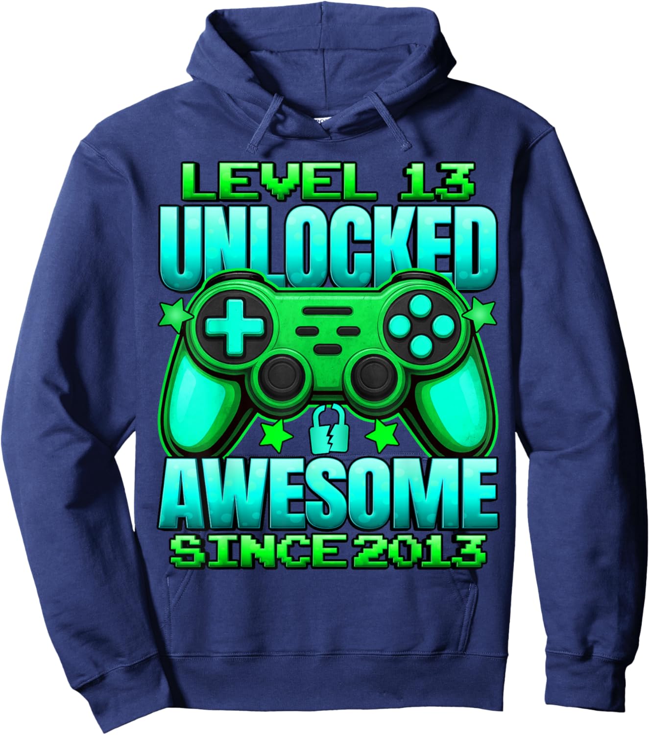 Level 13 Unlocked 13 Year Old Gifts Boys 13th Birthday Boy Hoodie - Hoodie | Navy