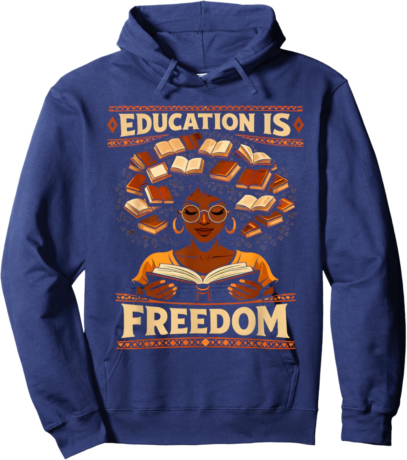 Black History Teacher Education is Freedom Women Girls Kids Hoodie - Hoodie | Navy