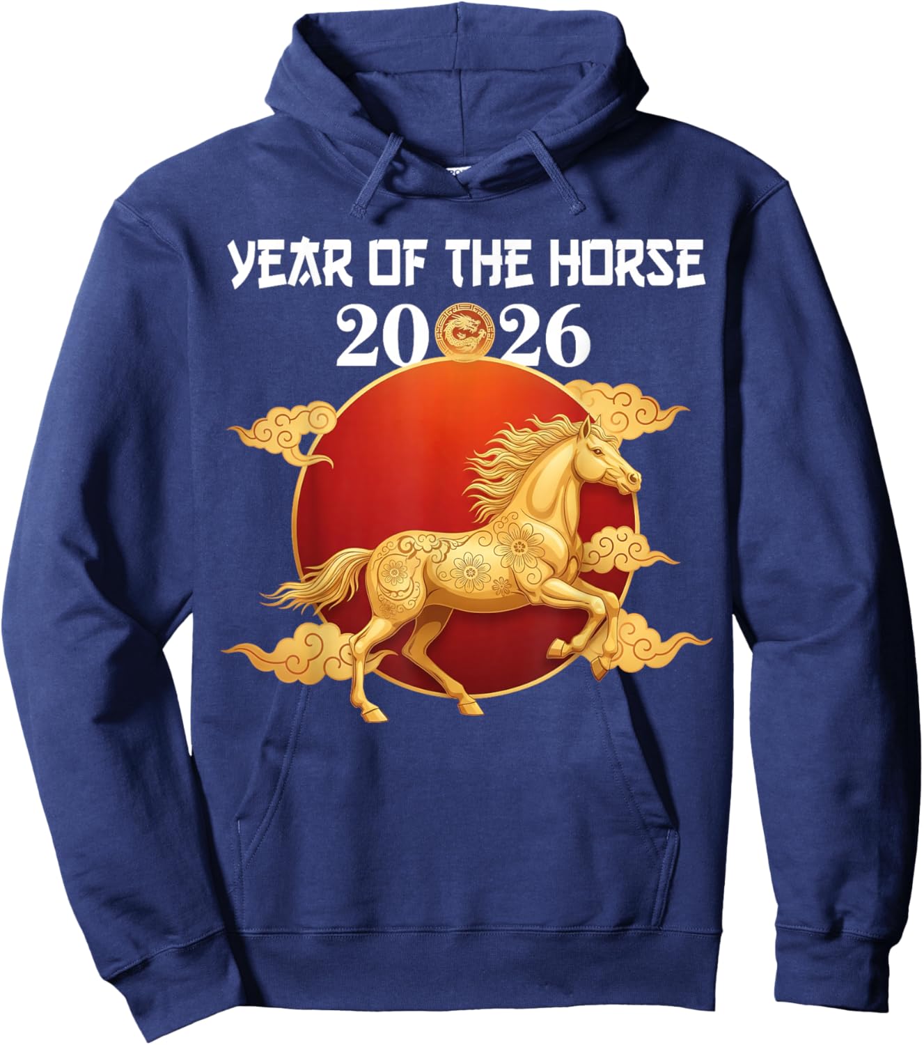 Chinese New Year 2026 Year of The Horse Zodiac Horse Hoodie - Hoodie | Navy