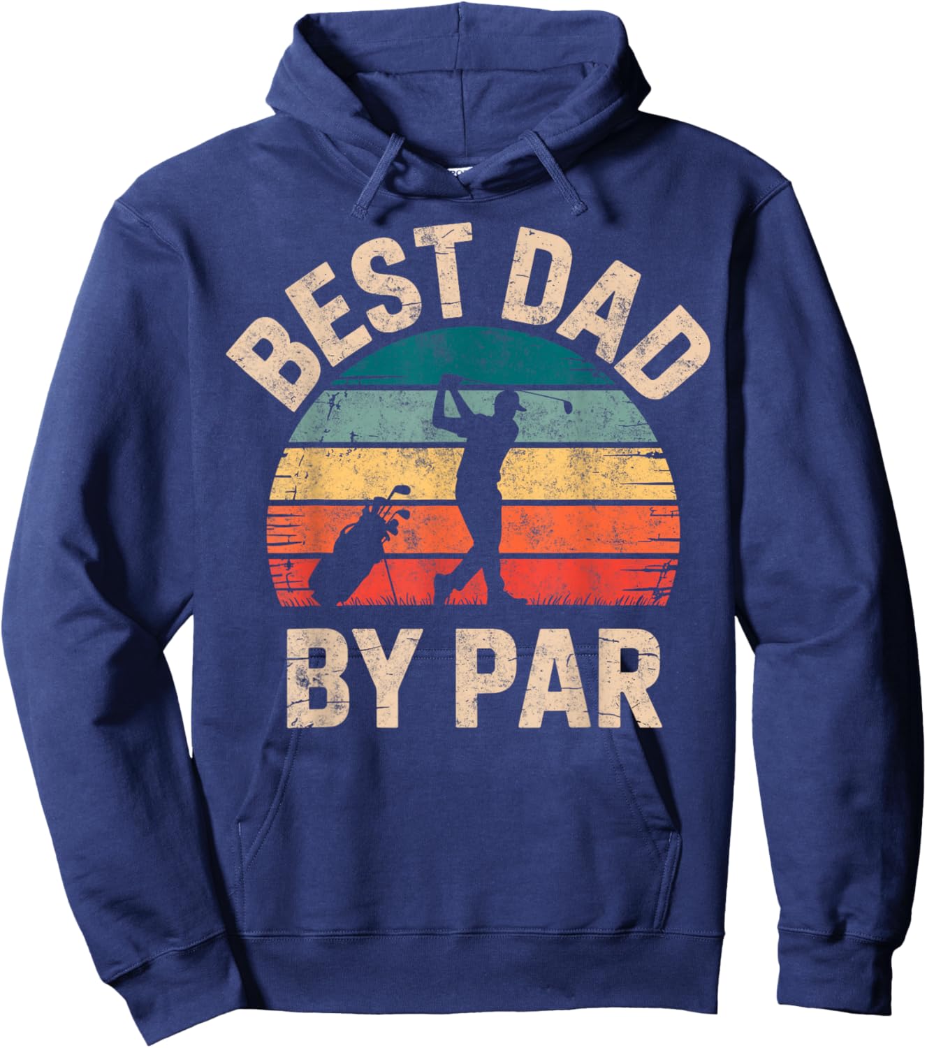 Vintage Golf Golfer Golfing Best Dad by Par Golf Joke Hoodie - Hoodie | Navy
