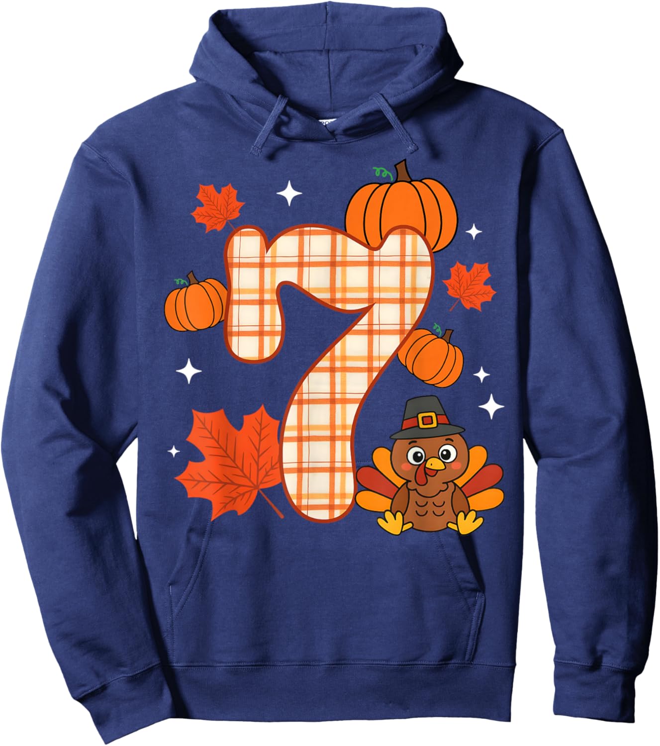Number 7 67 Meme Thanksgiving Turkey Men Women Kids Hoodie - Hoodie | Navy