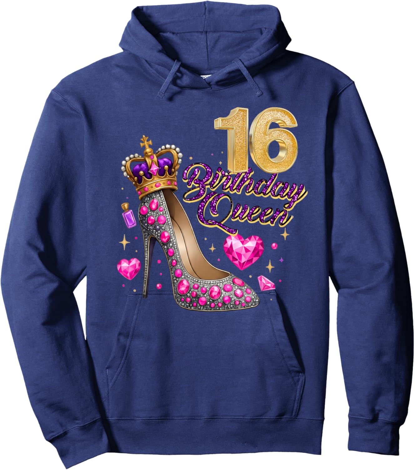 Sweet 16 Birthday Girl – Cute 16th Birthday Queen Hoodie - Hoodie | Navy