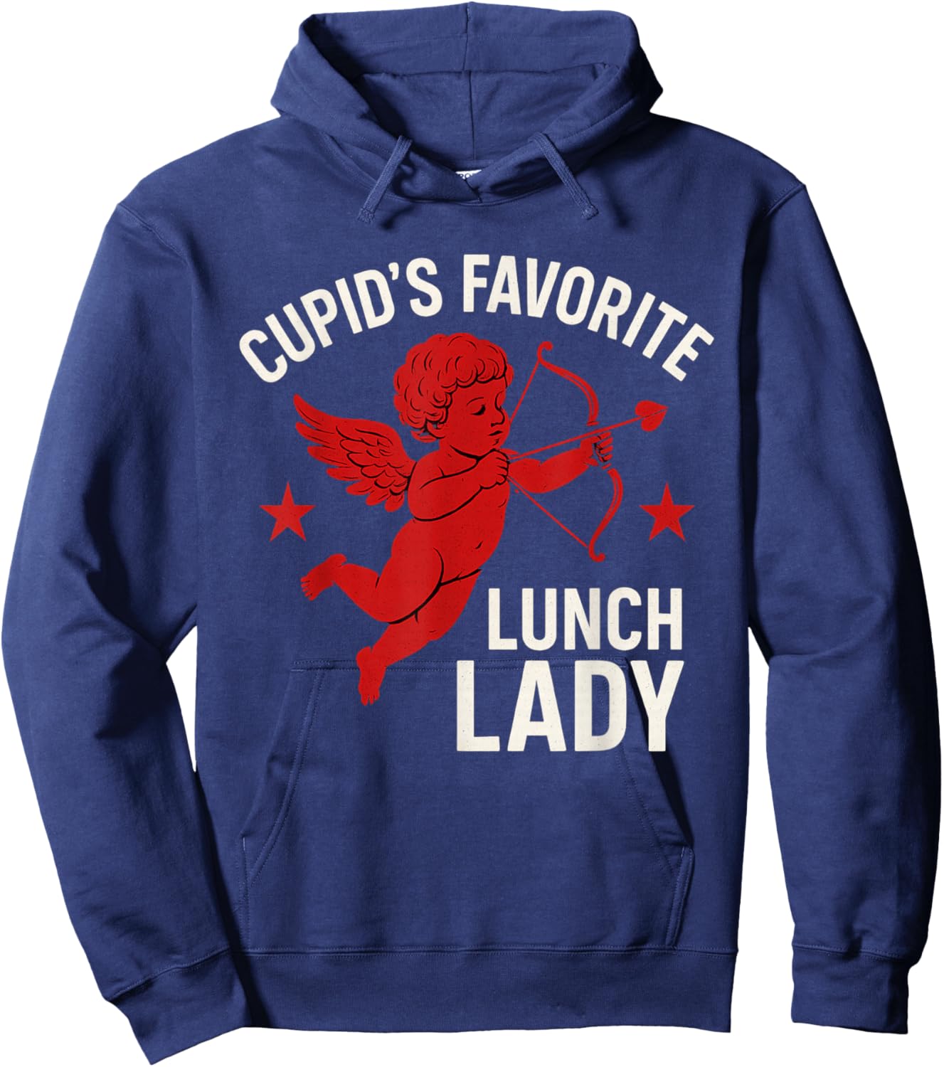 Valentines Day Cupid's Favorite Lunch Lady Cafeteria Worker Hoodie - Hoodie | Navy