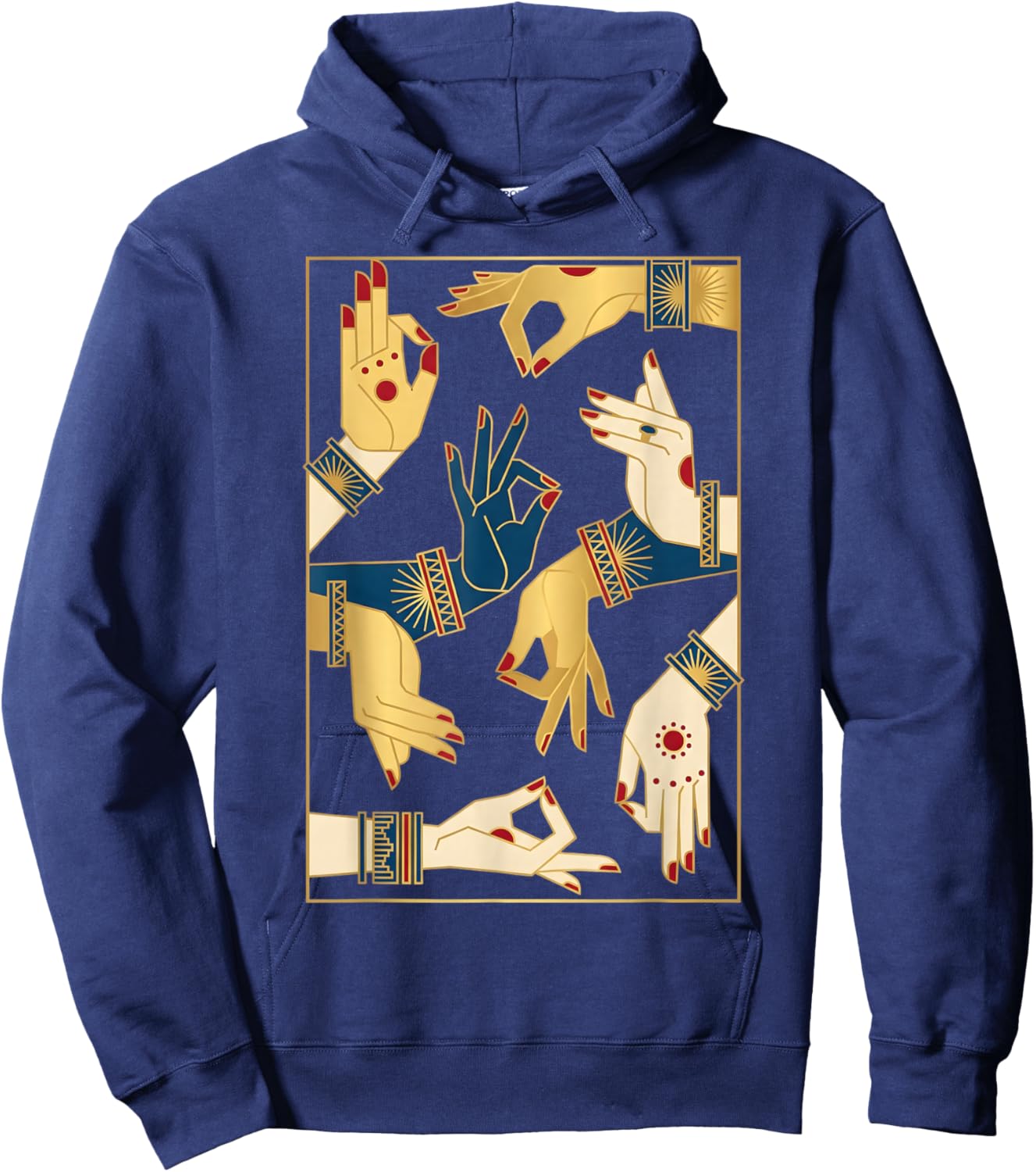 Indian Classical Dance Mudras Bharatanatyam Spiritual Desi Hoodie - Hoodie | Navy