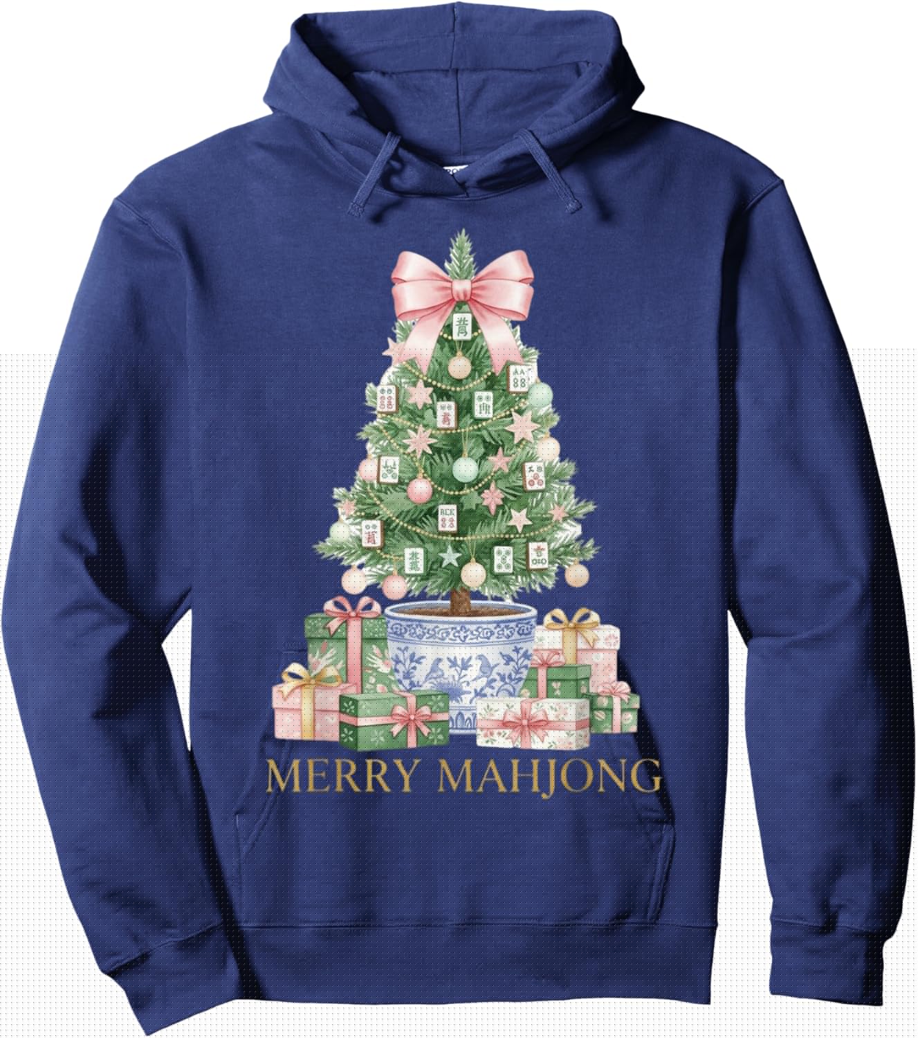 Merry Mahjong Christmas Mahj Hoodie - Hoodie | Navy