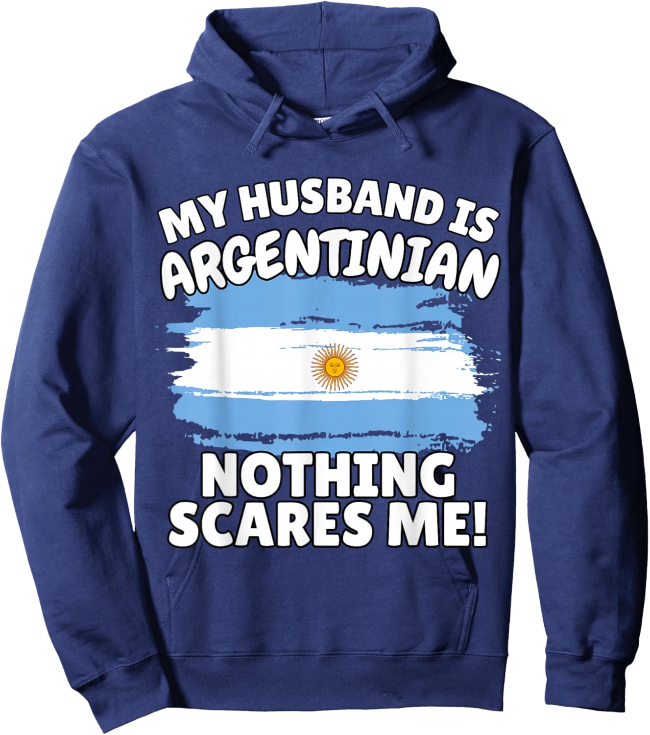 My Husband is Argentinian Funny Argentina Flag Gift Wife Hoodie - Hoodie | Navy