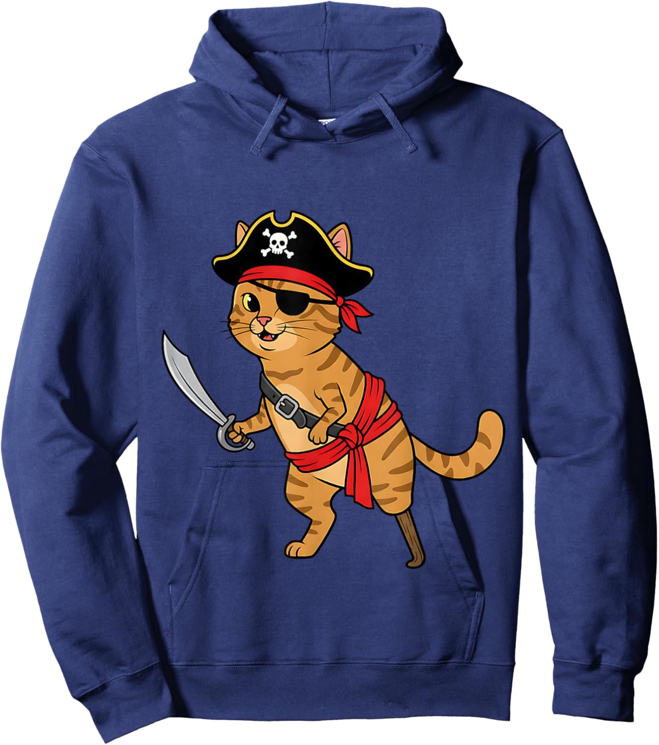 Pirate Cat Toddler Boy Funny Kids Halloween Costume Hoodie - Hoodie | Navy