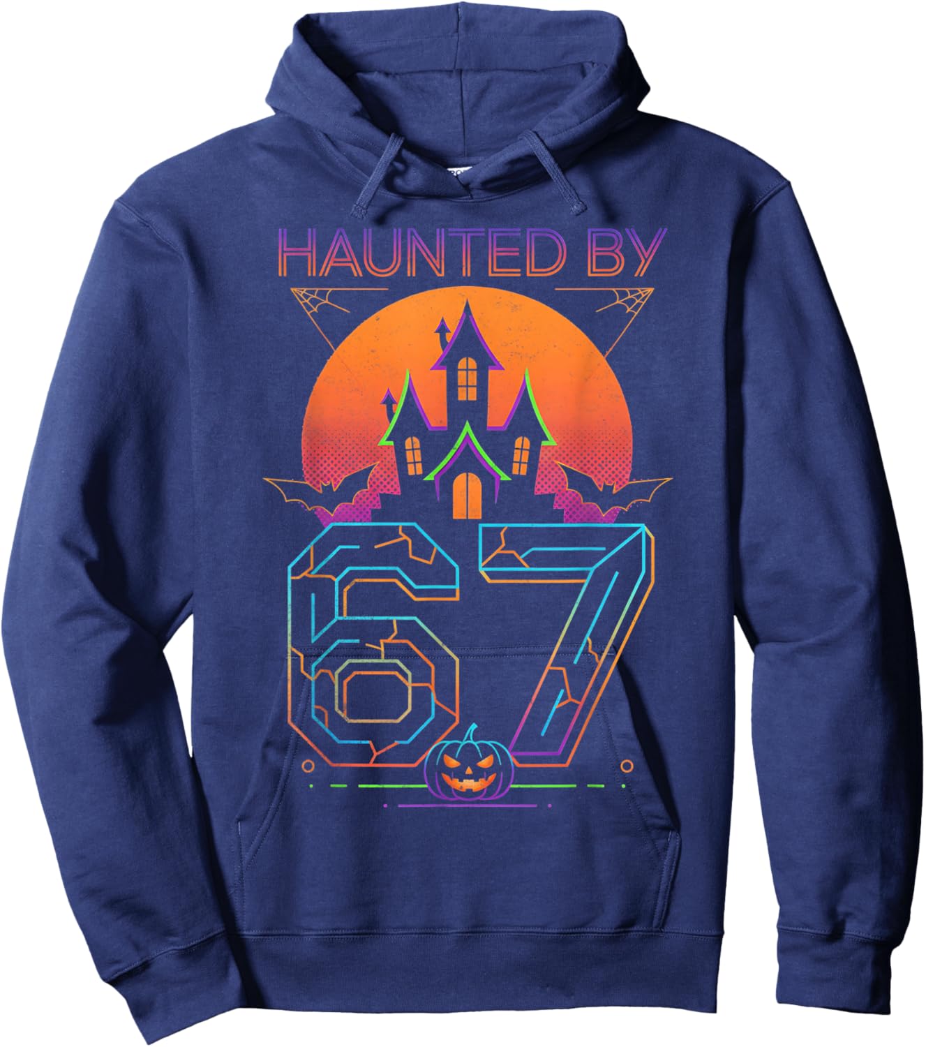 Funny 67 Meme Halloween Haunted Spooky, Six Seven Hoodie - Hoodie | Navy