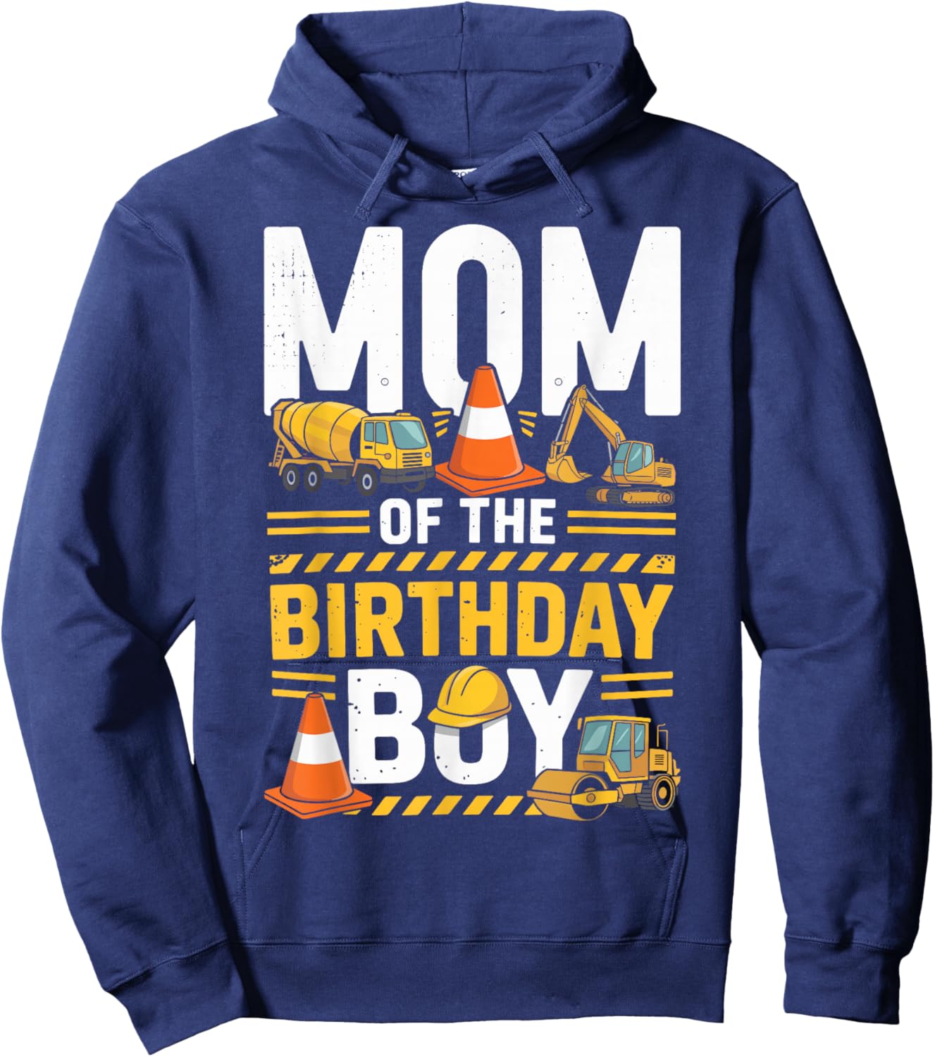 Mom of The Birthday Party Outfit Excavator Crew Mommy Hoodie - Hoodie | Navy