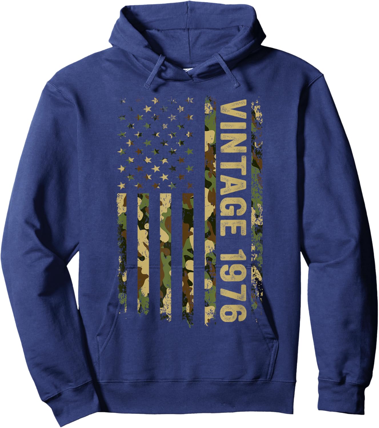 50th Birthday Gifts Vintage 1976 American Flag 50 Year Old Hoodie - Hoodie | Navy