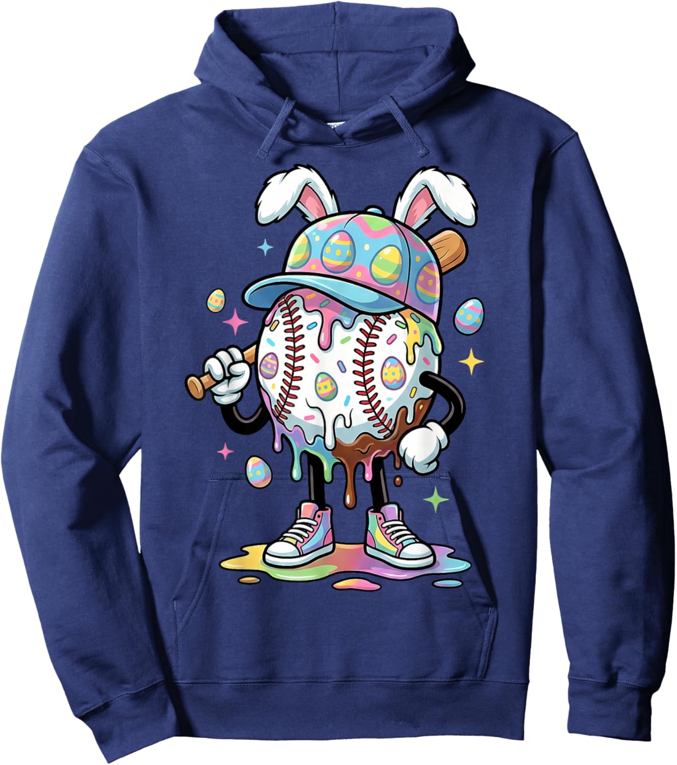 Baseball Drip Ice Cream Apparel Youth Boy Easter Day Hoodie - Hoodie | Navy