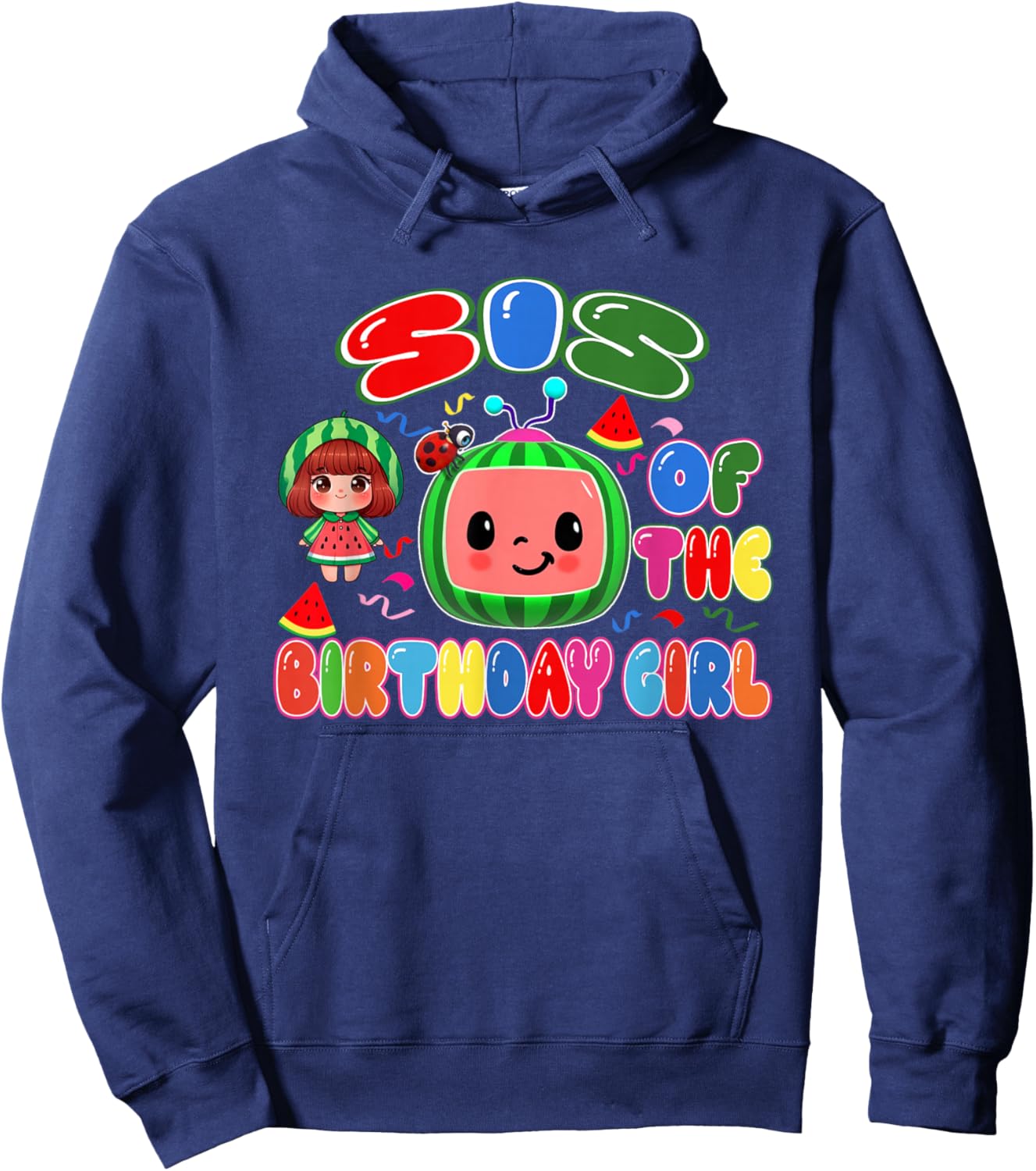 Sis of The Birthday Girl Melon Family Matching Funny Hoodie - Hoodie | Navy