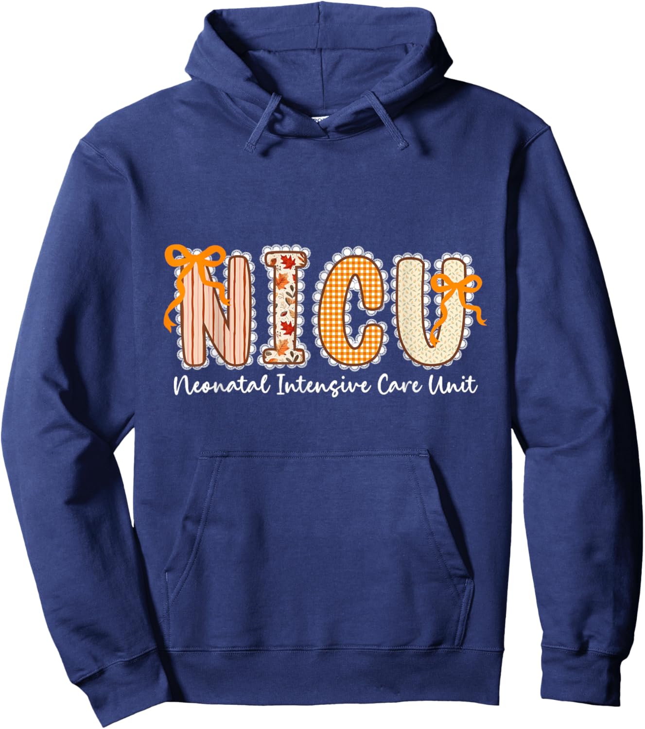 Nicu Nurse Cutest Pumpkin Fall Thanksgiving Nursing Hoodie - Hoodie | Navy