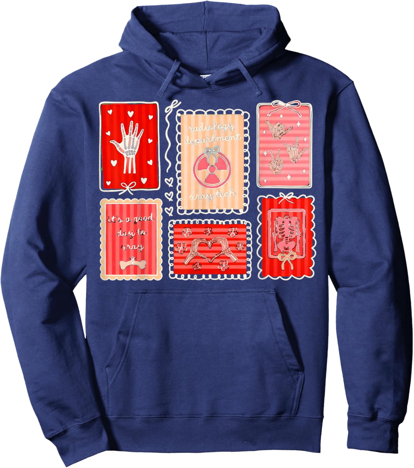 Radiology Valentine Heart for Valentine X-ray Tech Hoodie - Hoodie | Navy