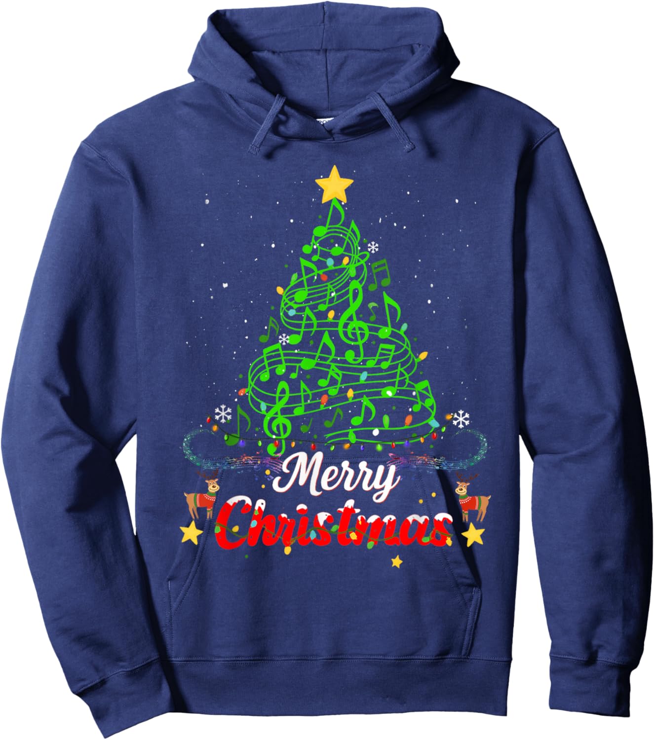 Merry Christmas Tree Music Note Music Teacher Men Women Kids Hoodie - Hoodie | Navy