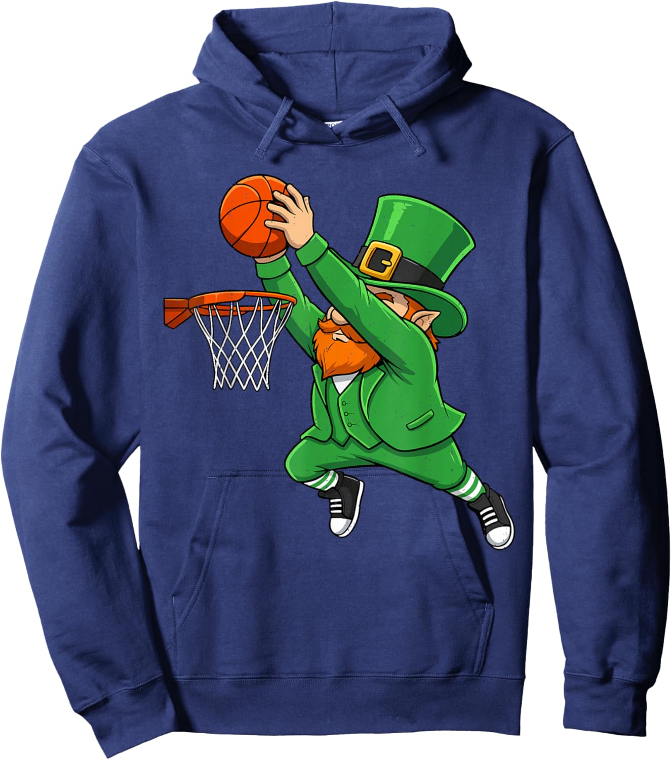 Leprechaun Basketball Green St Patricks Day Sport Boys Kids Hoodie - Hoodie | Navy