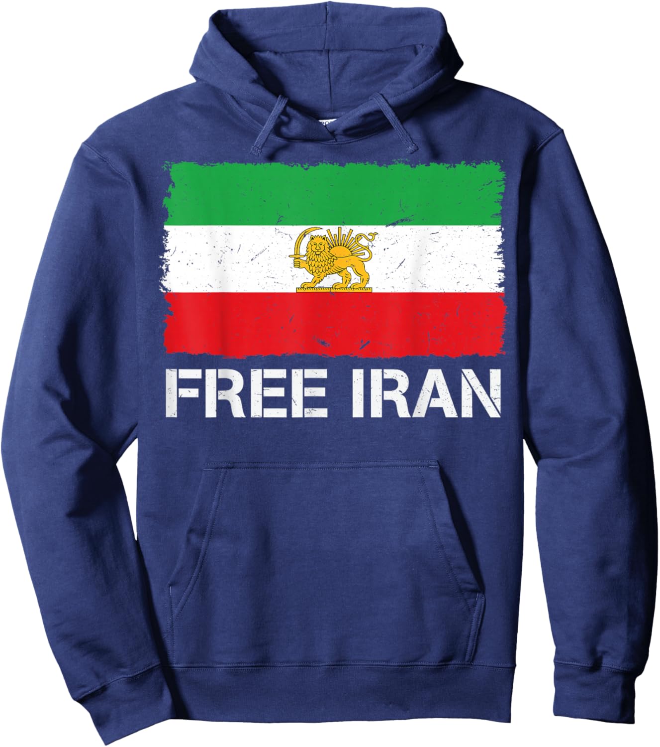 Free Iran Iran Flag Lion Persian Freedom Iran MIGA Hoodie - Hoodie | Navy
