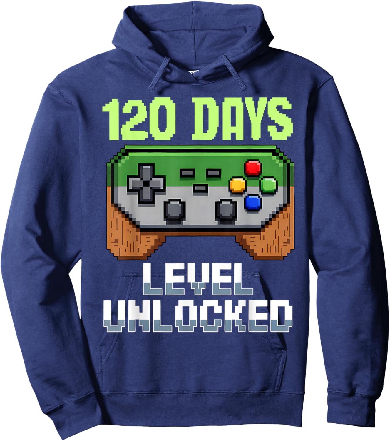 120 Days Level Unlocked Gaming 120 Days of School Boys Gamer Hoodie - Hoodie | Navy