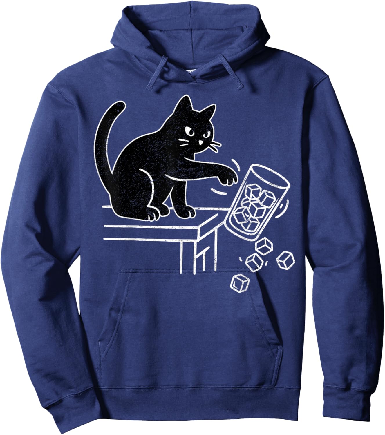 Abolish ICE Funny Black Cat Pushing Ice Cat Meme Men Women Hoodie - Hoodie | Navy