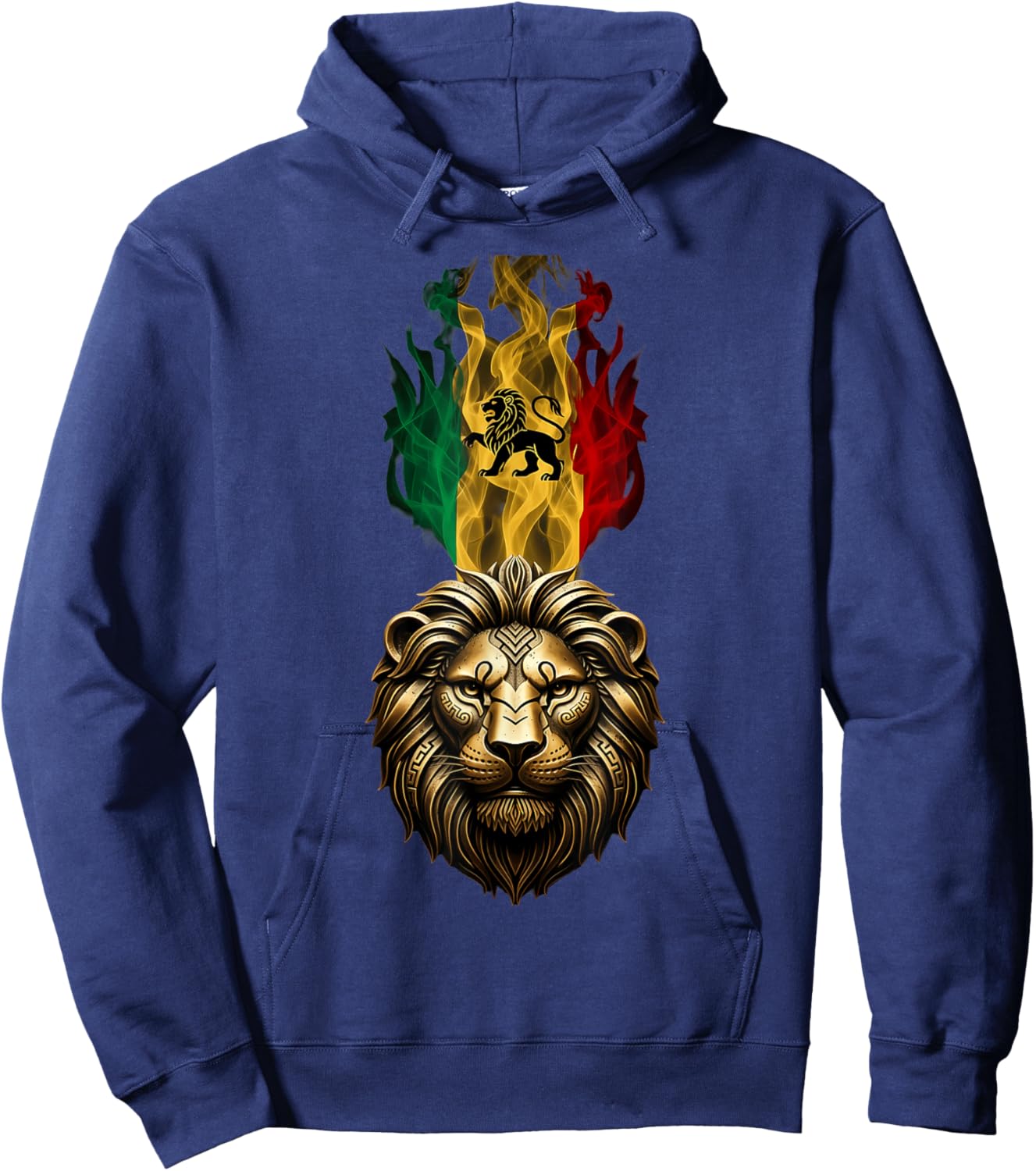 Rasta Reggae Lion of Judah Headphones Jamaican Reggae Music Hoodie - Hoodie | Navy