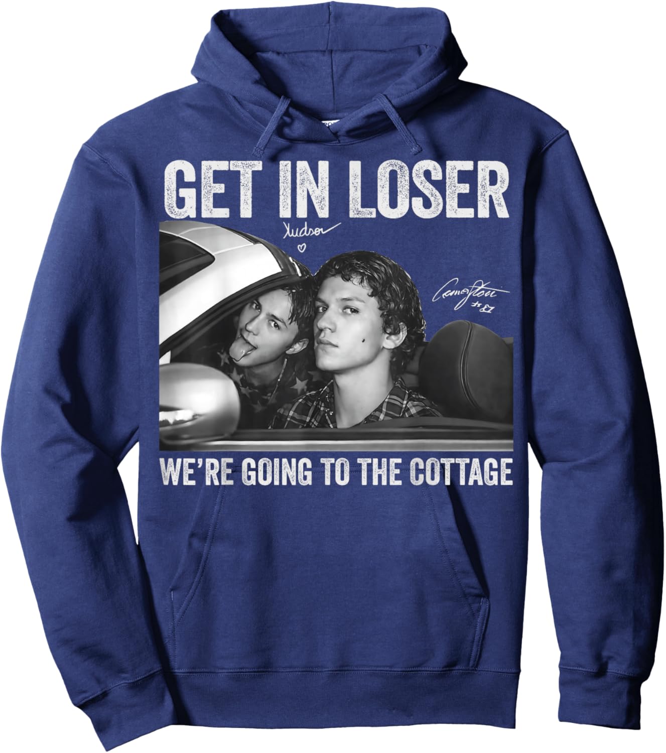 Get in Loser We're Going to The Cottage Vintage Signature Hoodie - Hoodie | Navy