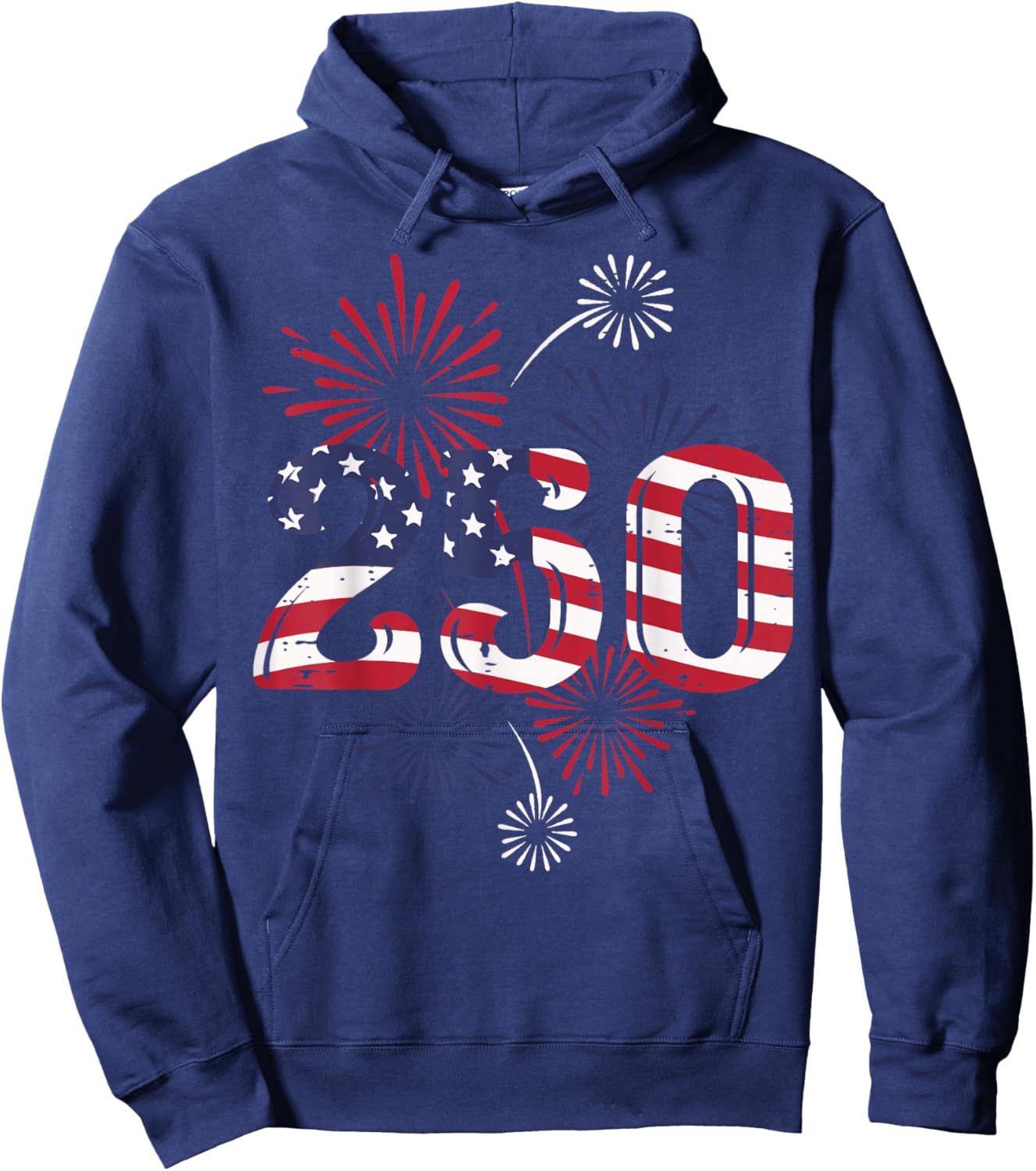 250 America Flag Fireworks 250th Anniversary Women Men Kids Hoodie - Hoodie | Navy