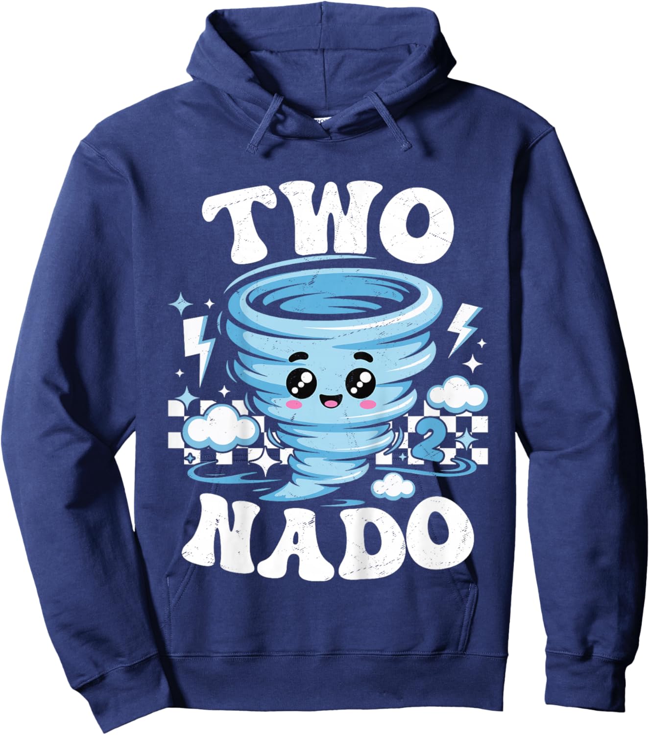 Two Nado 2nd Birthday Funny 2 Year Old Boys Kids Hoodie - Hoodie | Navy