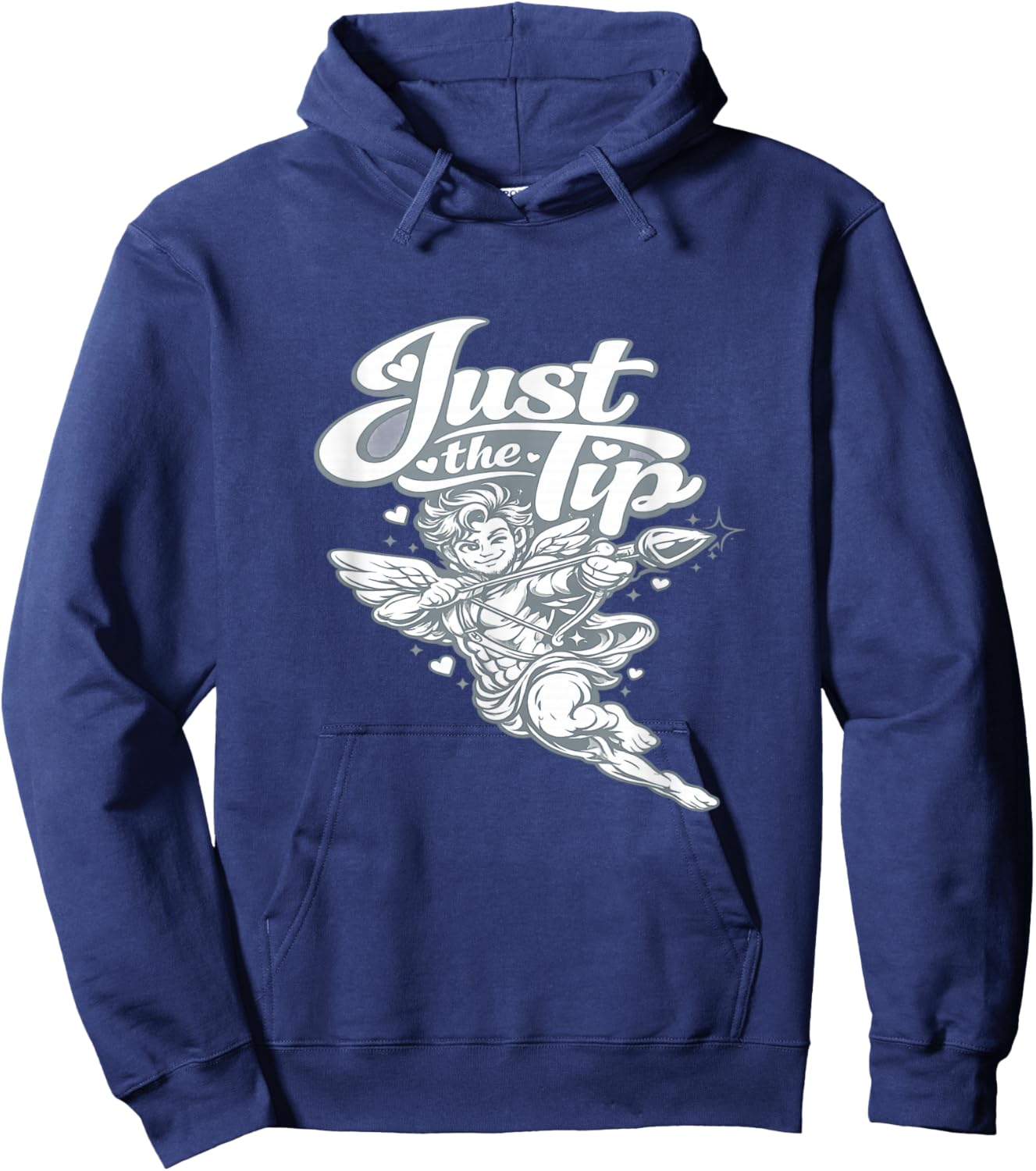 Playful Valentine Cupid Graphic - Just The Tip Hoodie - Hoodie | Navy
